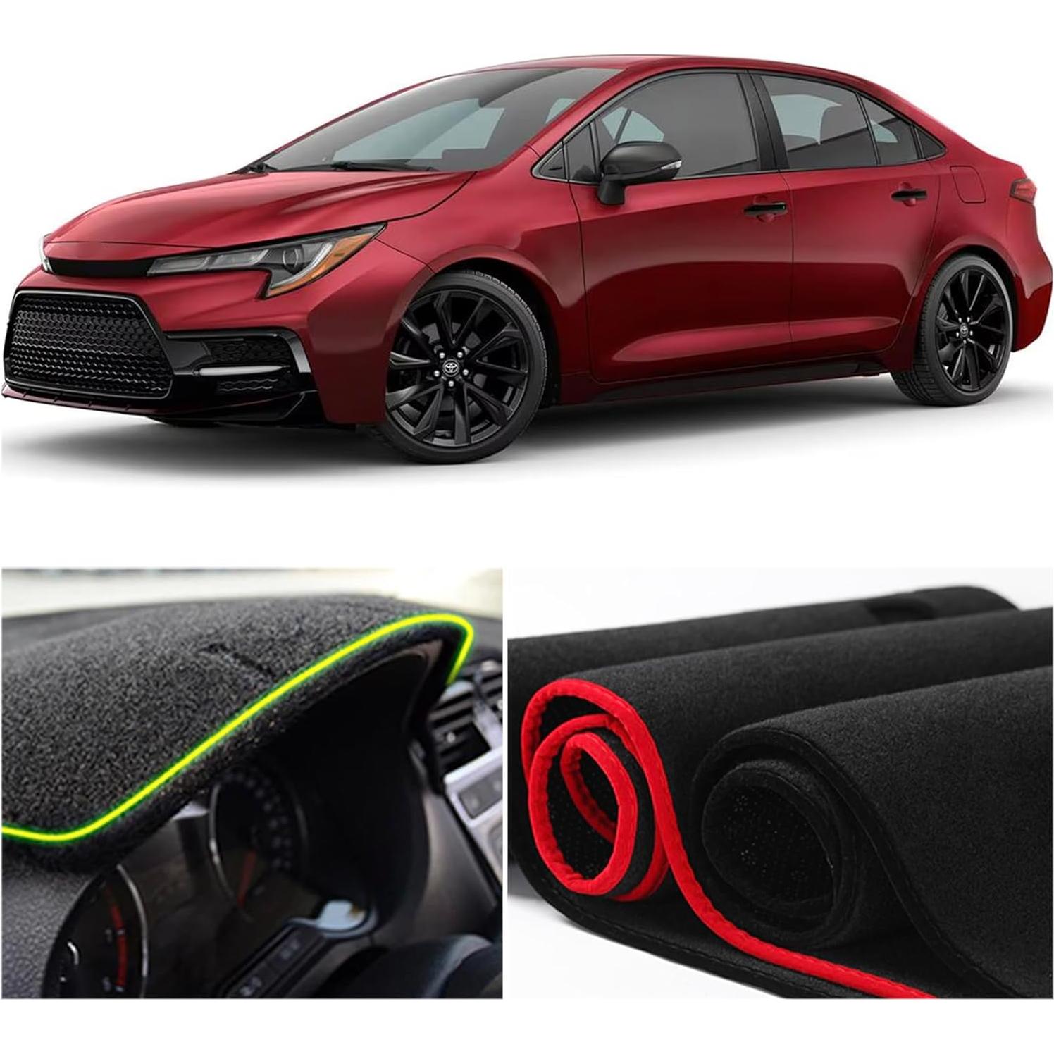 Cubierta de Tablero KEEGTBOX para Toyota Corolla Sedan 2019-2022 Bisel Rojo
