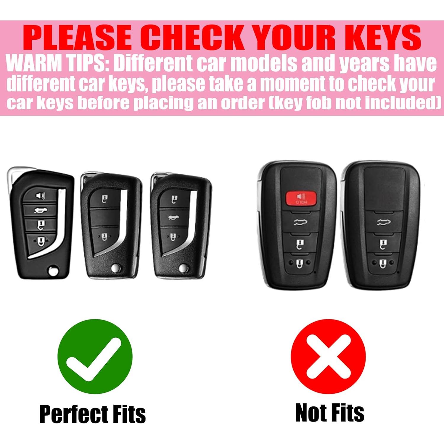 Cubierta de llavero YIKECASE para Toyota 4 botones Blanco-Corazón