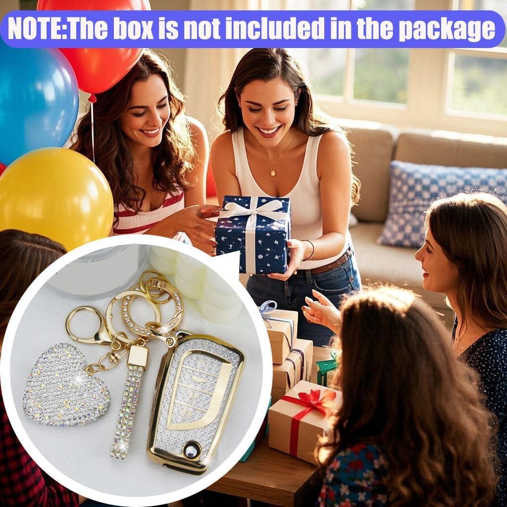 Cubierta de llavero YIKECASE para Toyota 4 botones Blanco-Corazón