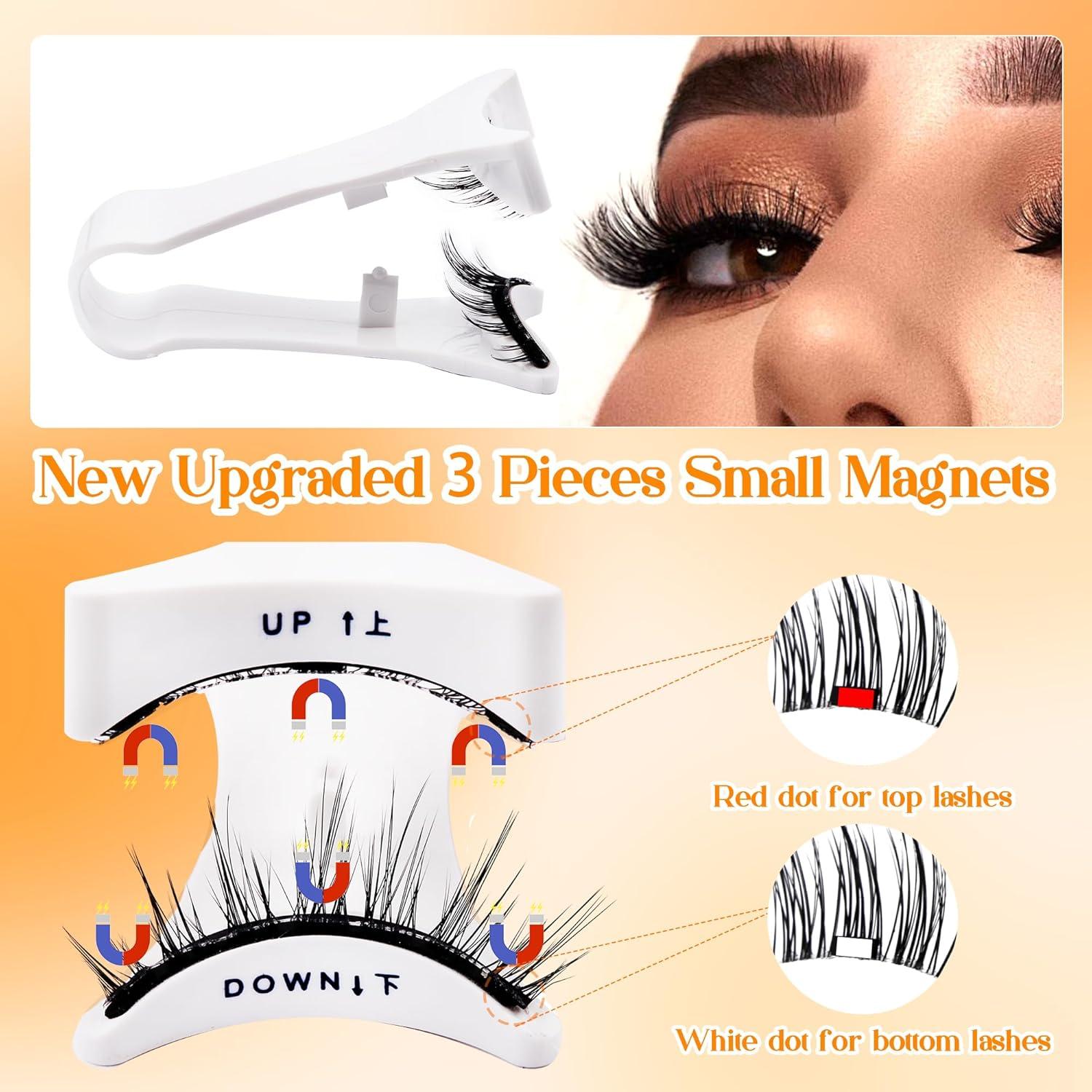 GEMERRY Kit de Pestañas Magnéticas 2 Pares con Aplicador