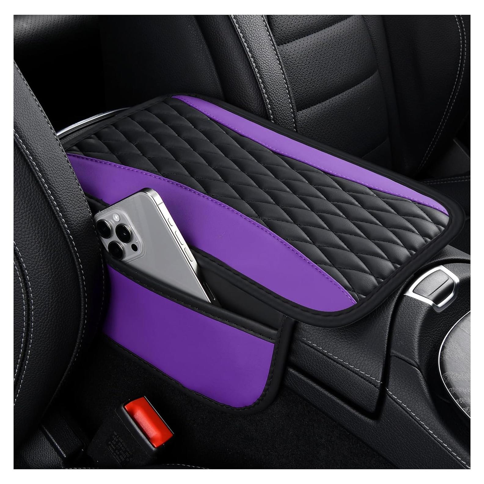 Cubierta de Consola Central de Cuero IHOTDER Púrpura 31.5x20.5cm