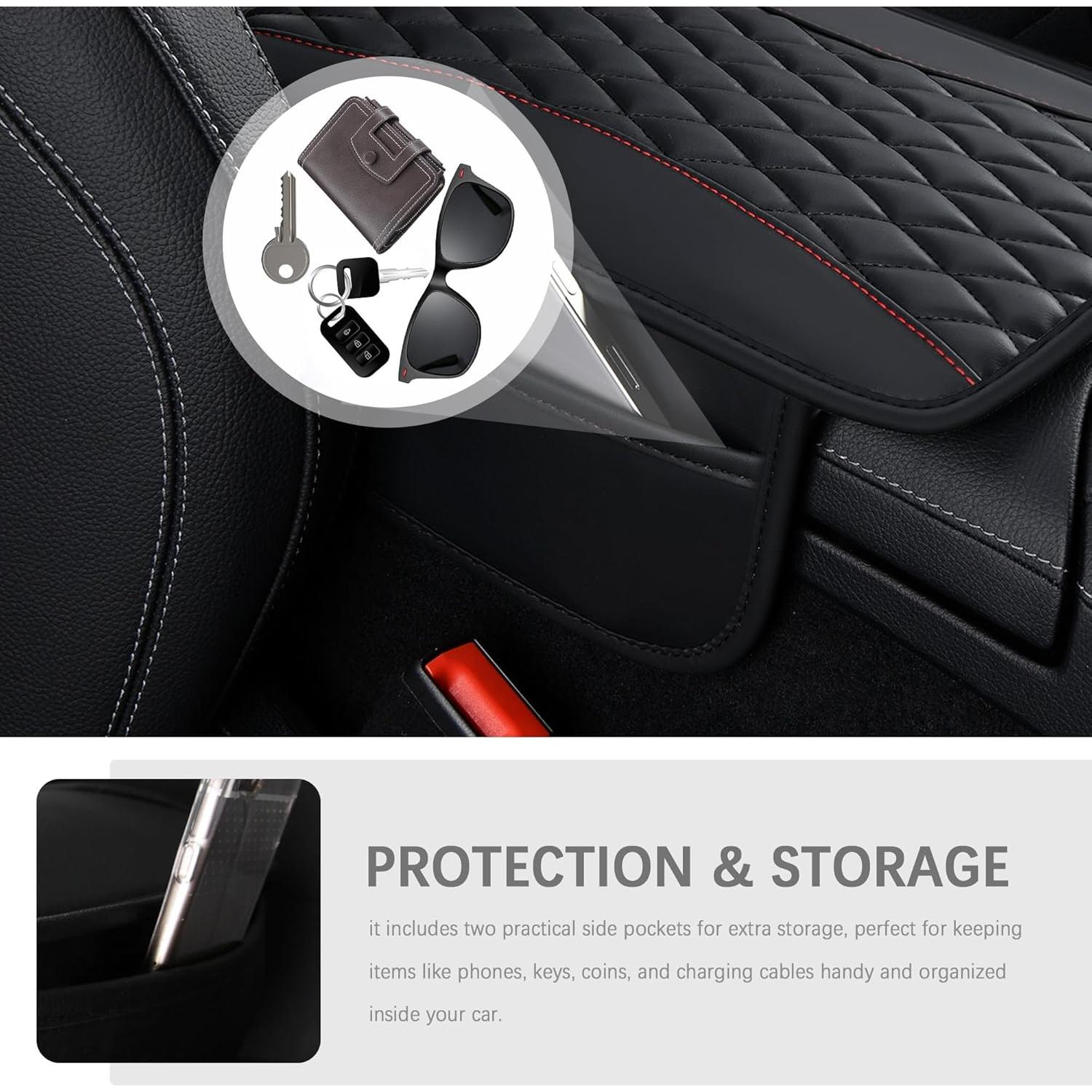 Cubierta de Consola Central de Cuero IHOTDER Púrpura 31.5x20.5cm