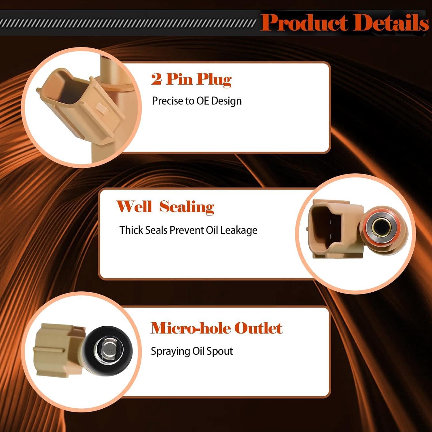 Juego de 4 Inyectores de Combustible STZJAYE para Toyota Corolla 1.8L