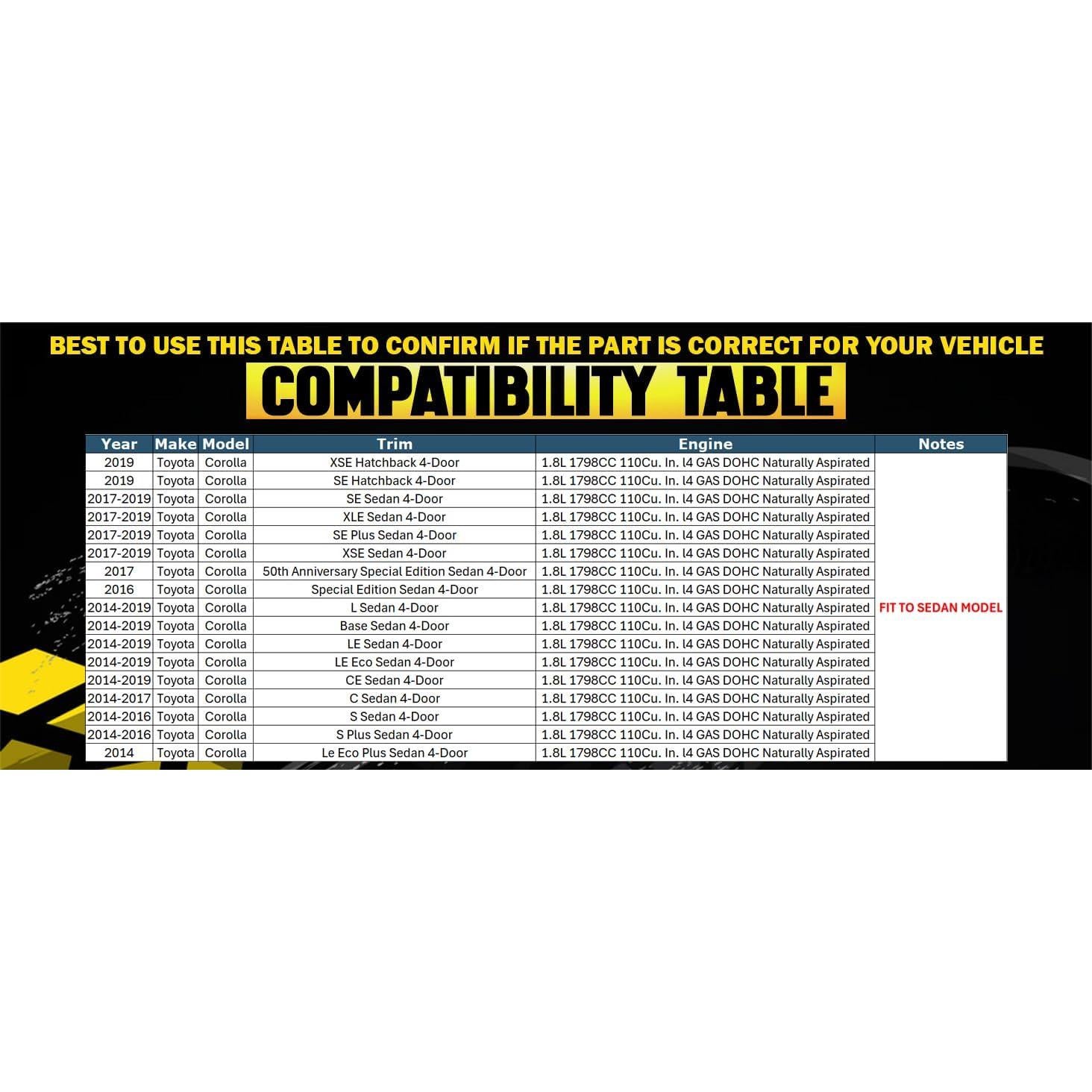 Tubería de Resonador Acero Inoxidable Northeastern para Toyota Corolla 2014-2019 1.8L