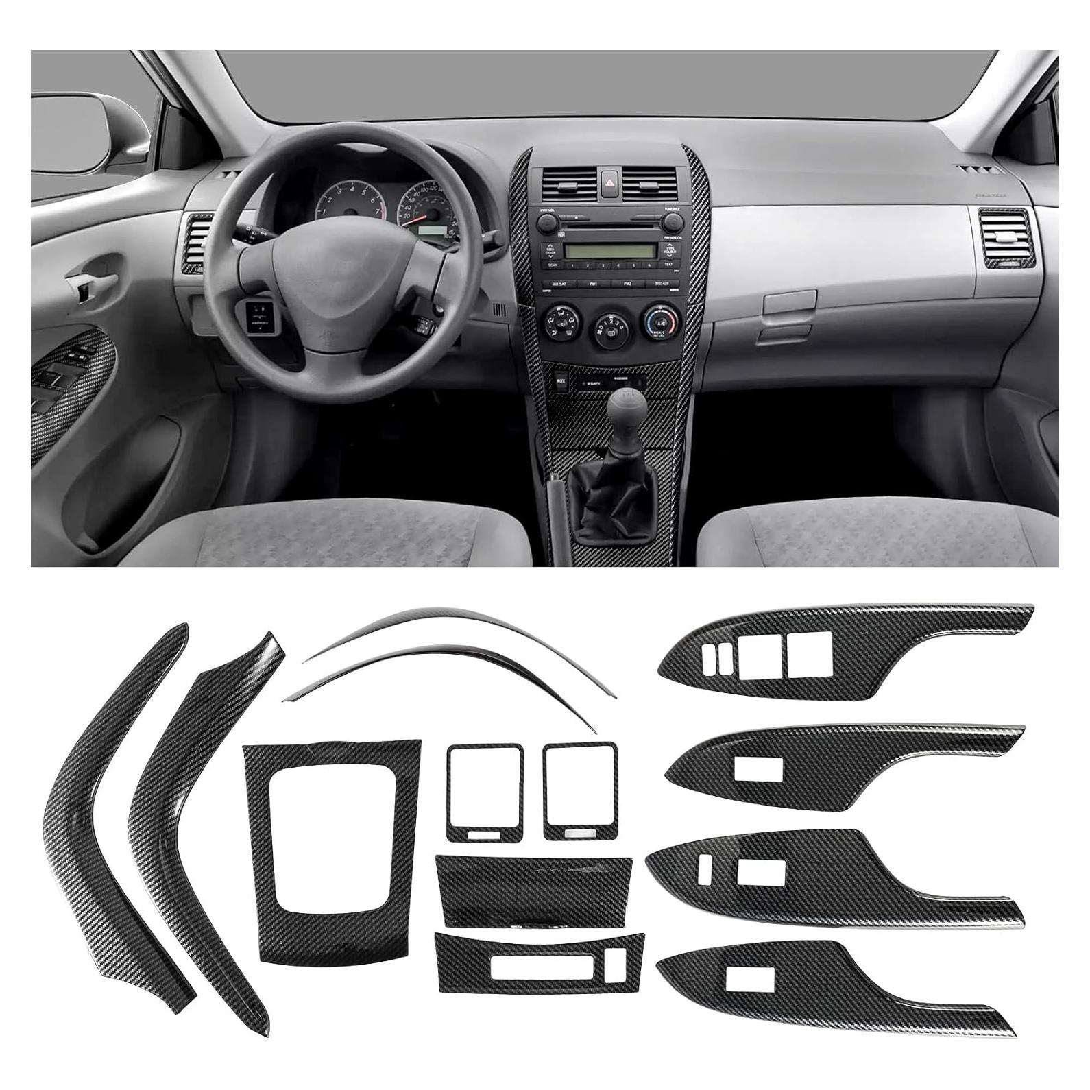 Cubierta de Trim Interior de Fibra de Carbono Fancemot para Toyota Corolla 2007-2013