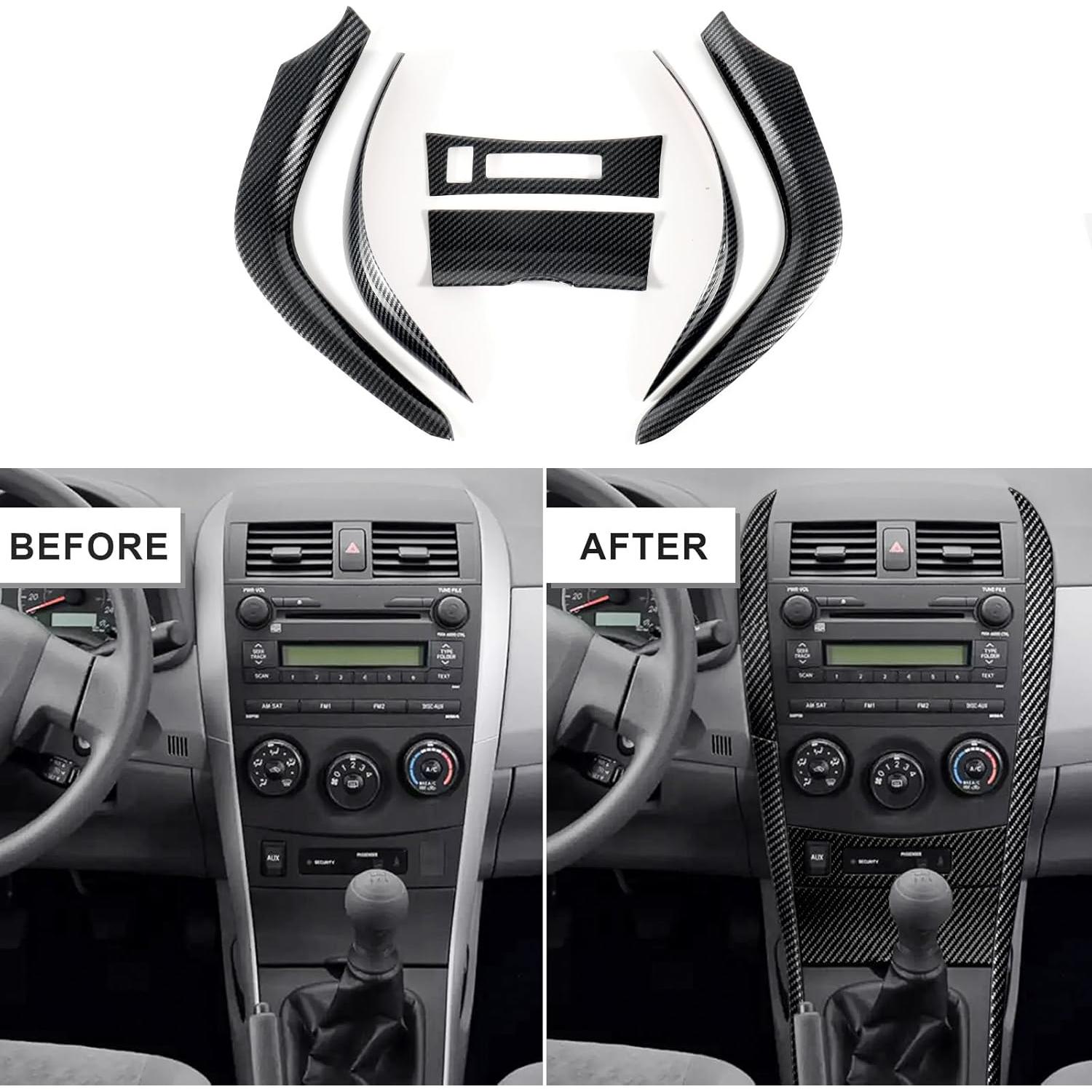 Cubierta de Trim Interior de Fibra de Carbono Fancemot para Toyota Corolla 2007-2013