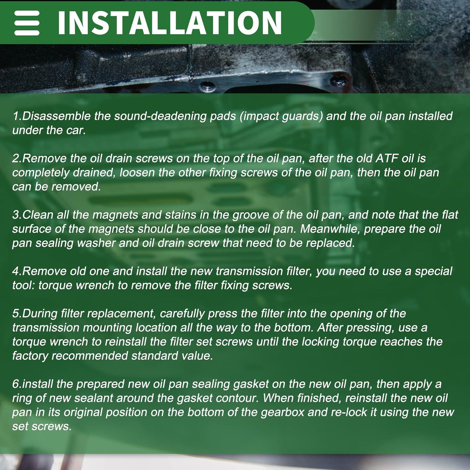 Kit de Filtro de Transmisión Automática Motoforti para Toyota Corolla 2014-2020