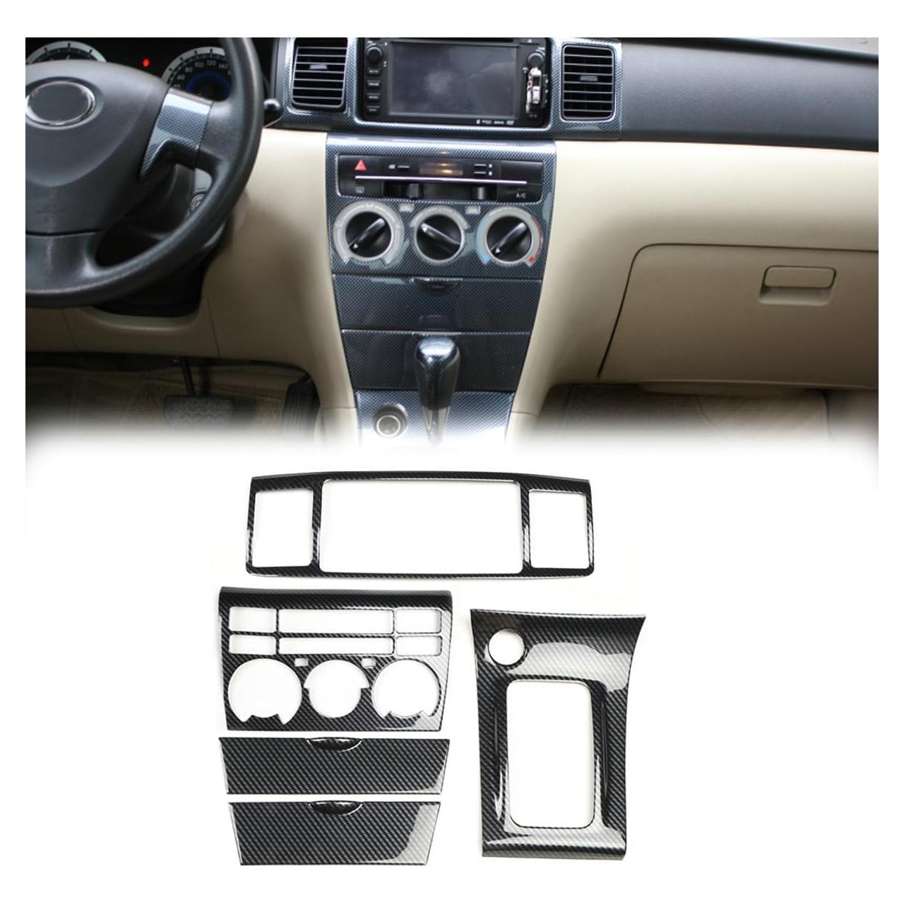 Conjunto de Calcomanías Fibra de Carbono Bayyee para Toyota Corolla 2003-2008