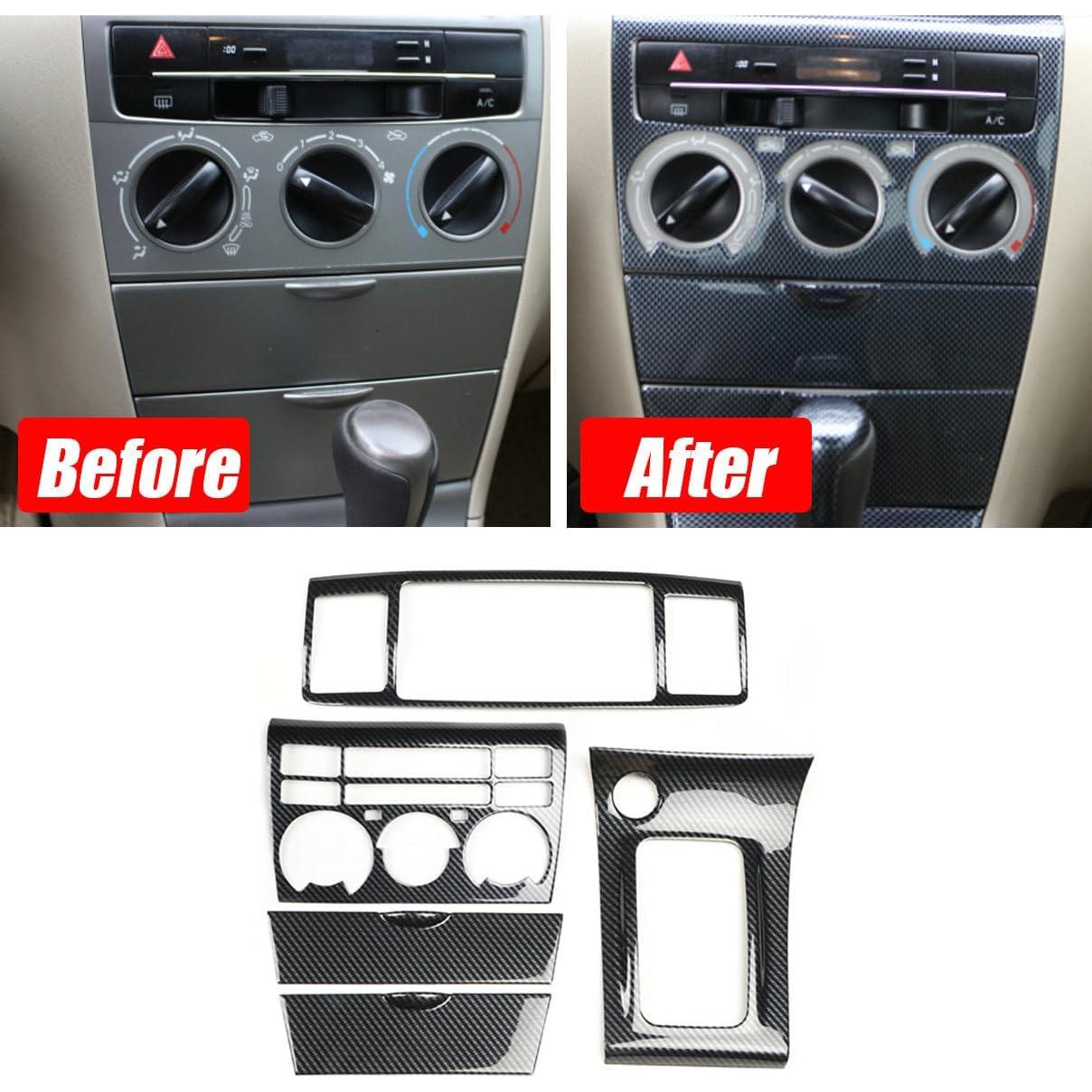 Conjunto de Calcomanías Fibra de Carbono Bayyee para Toyota Corolla 2003-2008