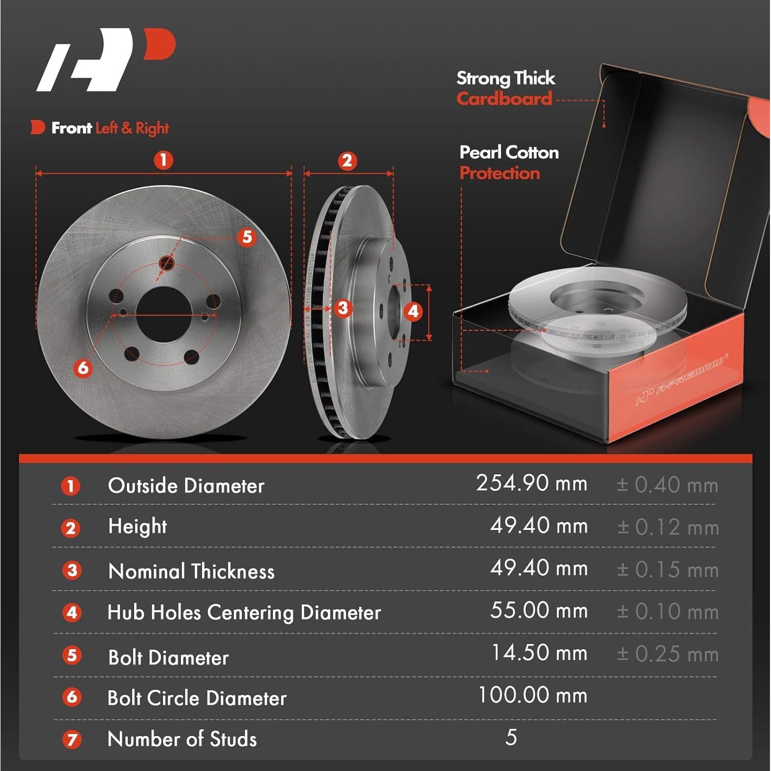 Discos de Freno Ventilados A-Premium + Pastillas Cerámicas Toyota
