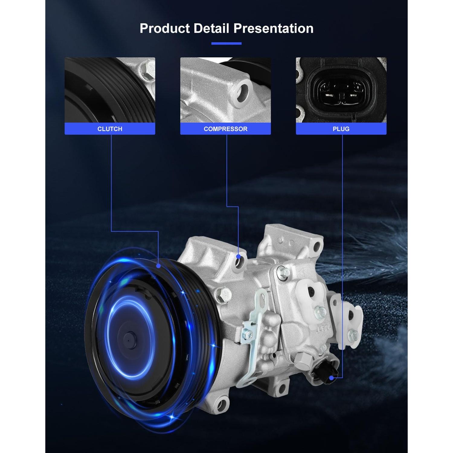 Compresor de A/C ECCPP con Embrague para Toyota y Scion