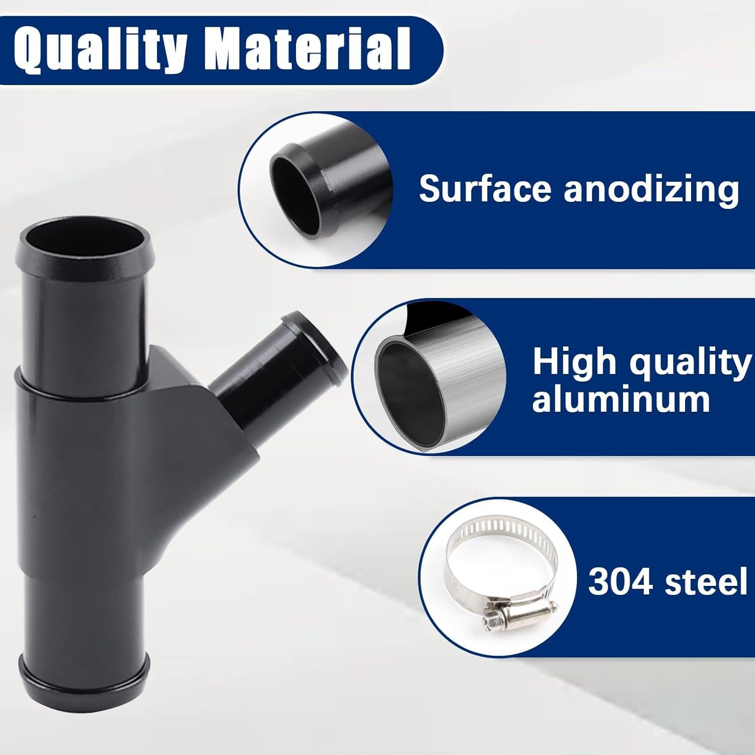 Radiator Coolant Y Pipe,Aluminum Coolant Y-Pipe Compatible with 2003-2007 Super Duty 6.0L Ford F250 F350 F450 F550 E350 E450 Cool Hose Heater Hose Connector