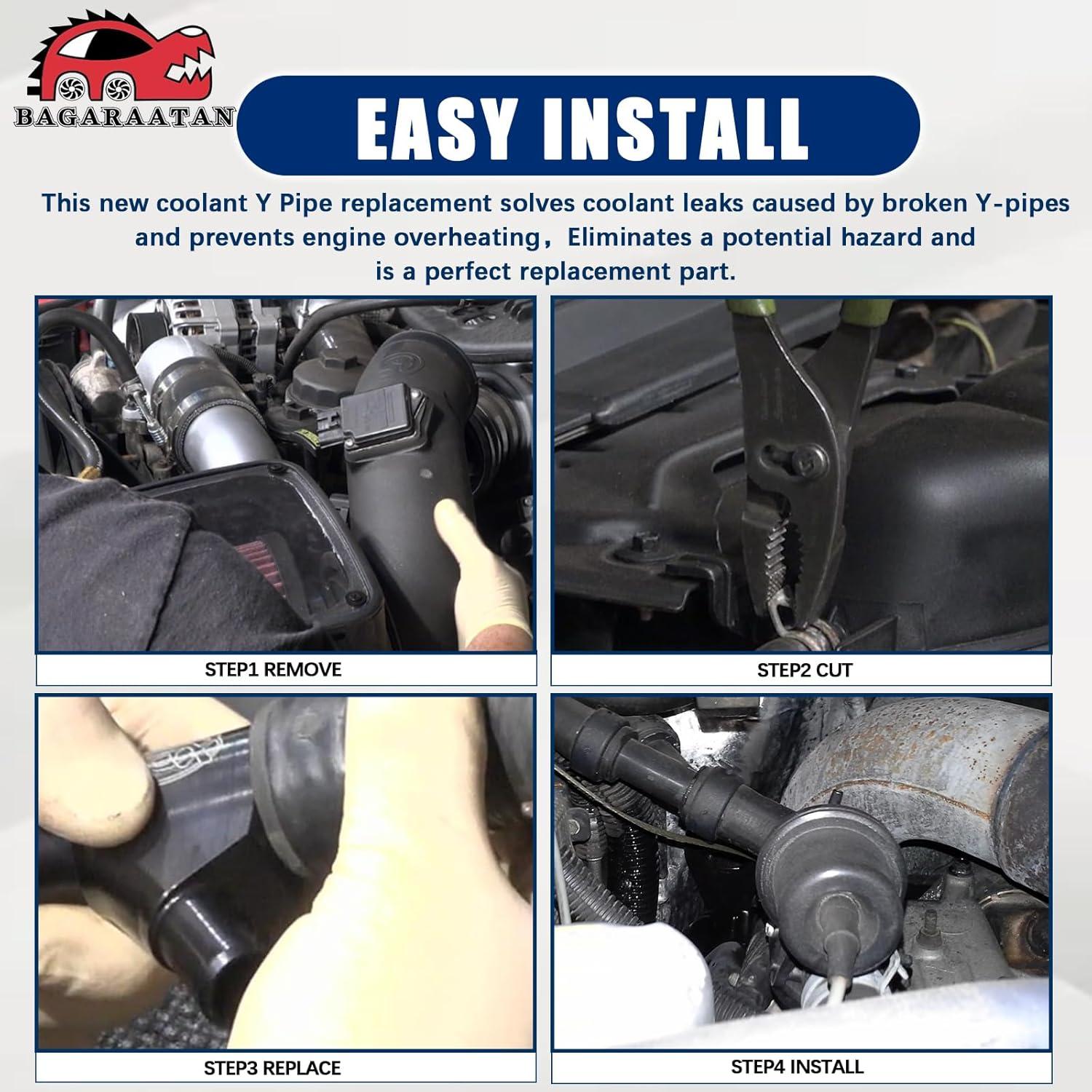 Radiator Coolant Y Pipe,Aluminum Coolant Y-Pipe Compatible with 2003-2007 Super Duty 6.0L Ford F250 F350 F450 F550 E350 E450 Cool Hose Heater Hose Connector