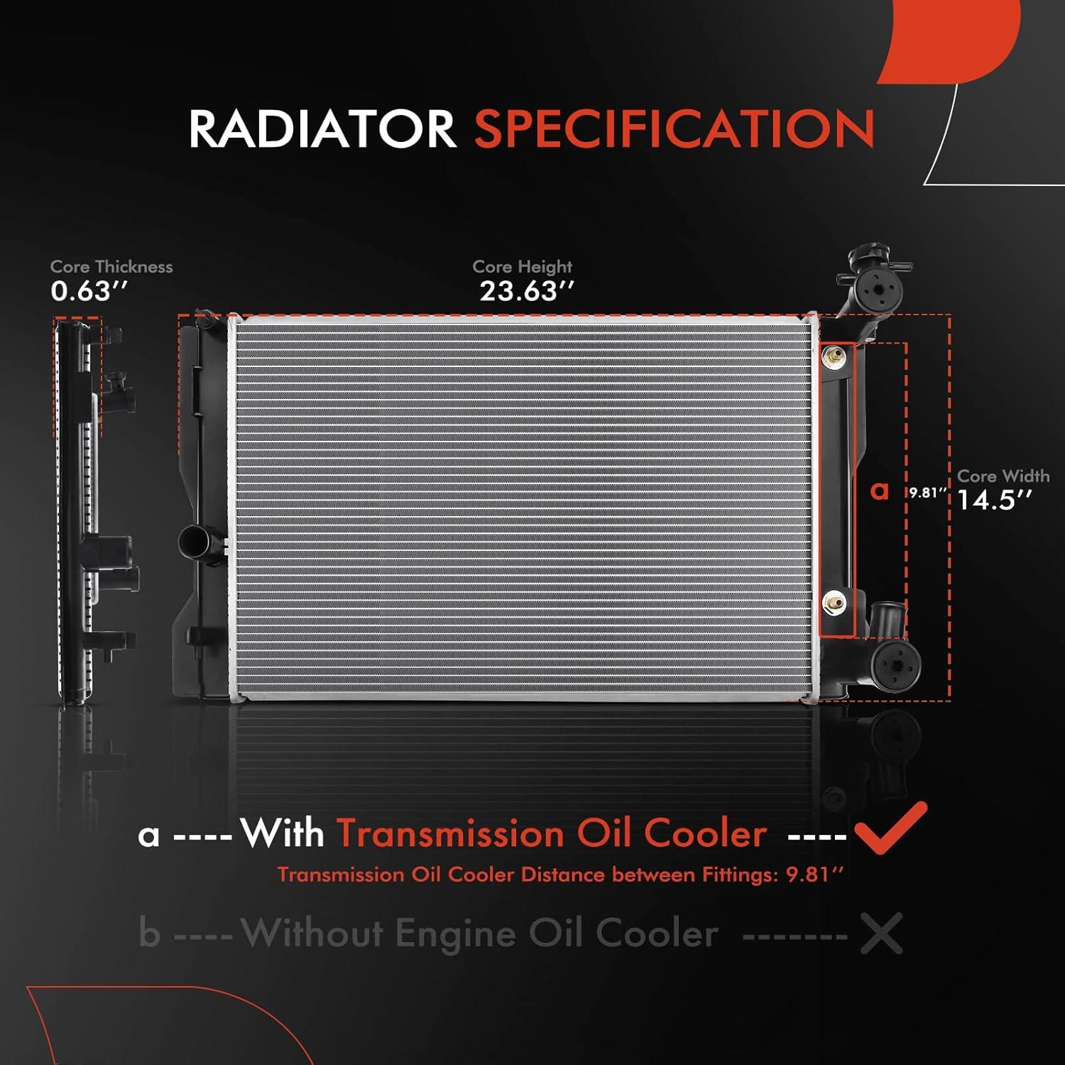 Radiador de Refrigerante A-Premium para Toyota y Pontiac 1.8L