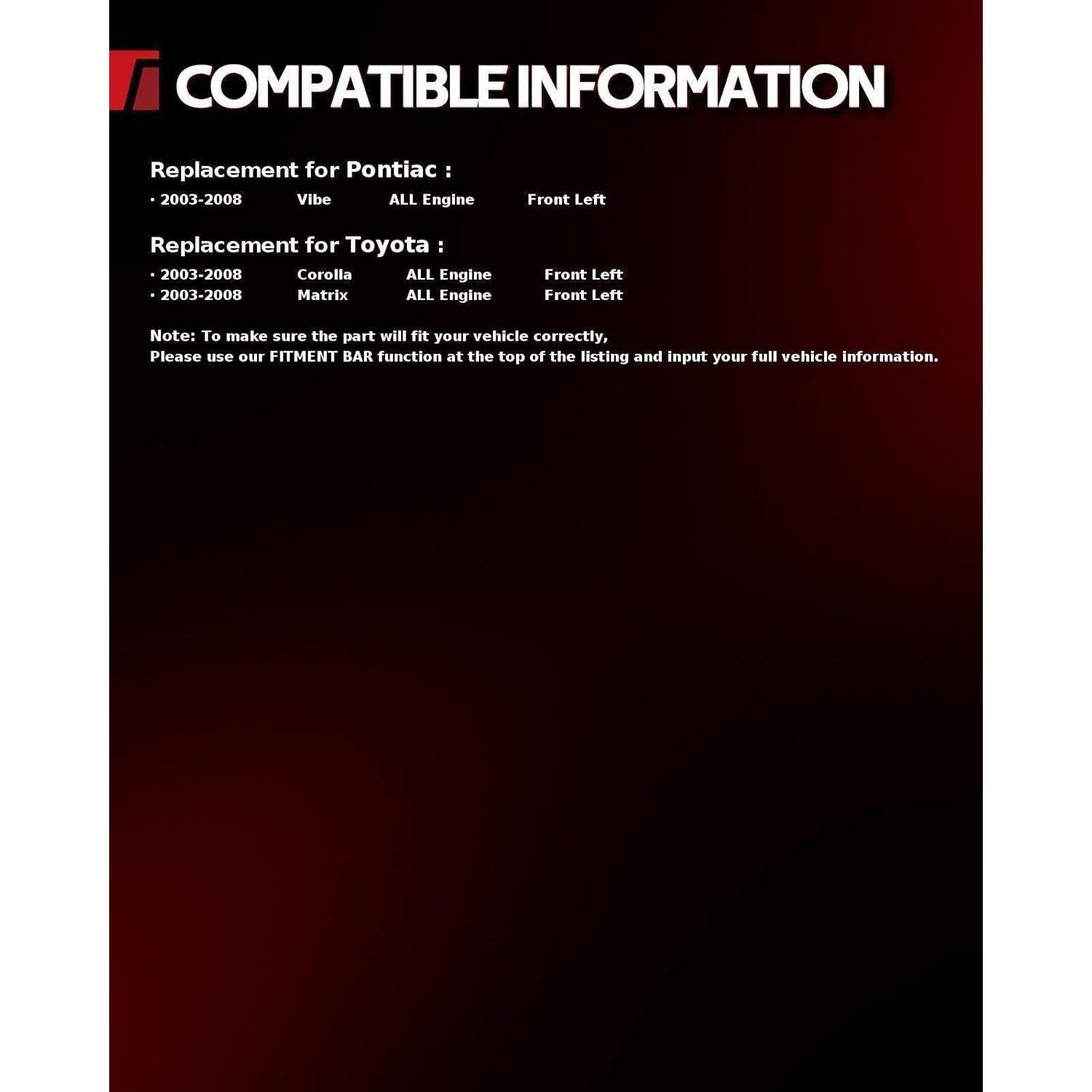 Caliper de Freno Delantero Izquierdo Torchbeam 19B2698 para Toyota Corolla 2003-2008