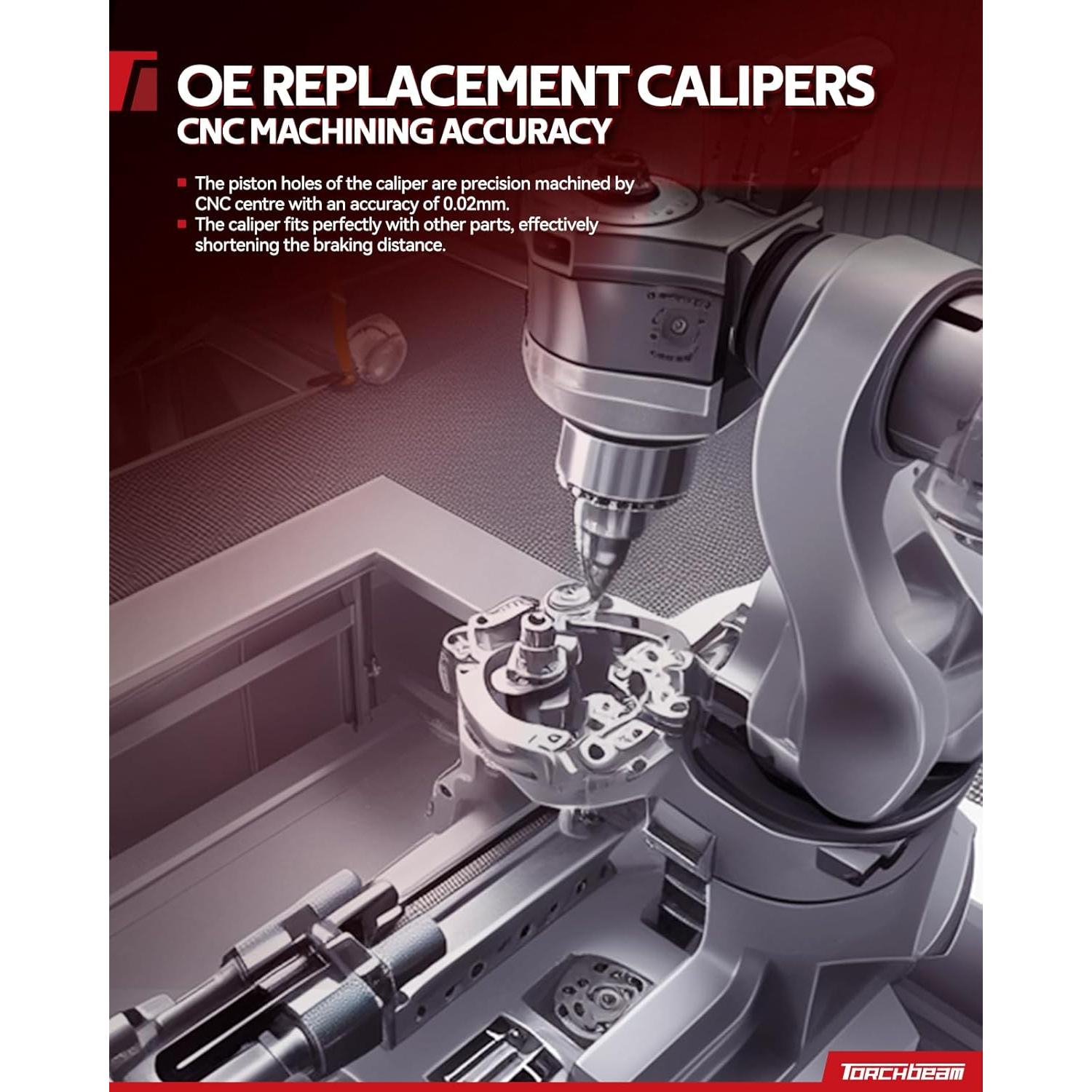 Caliper de Freno Delantero Izquierdo Torchbeam 19B2698 para Toyota Corolla 2003-2008