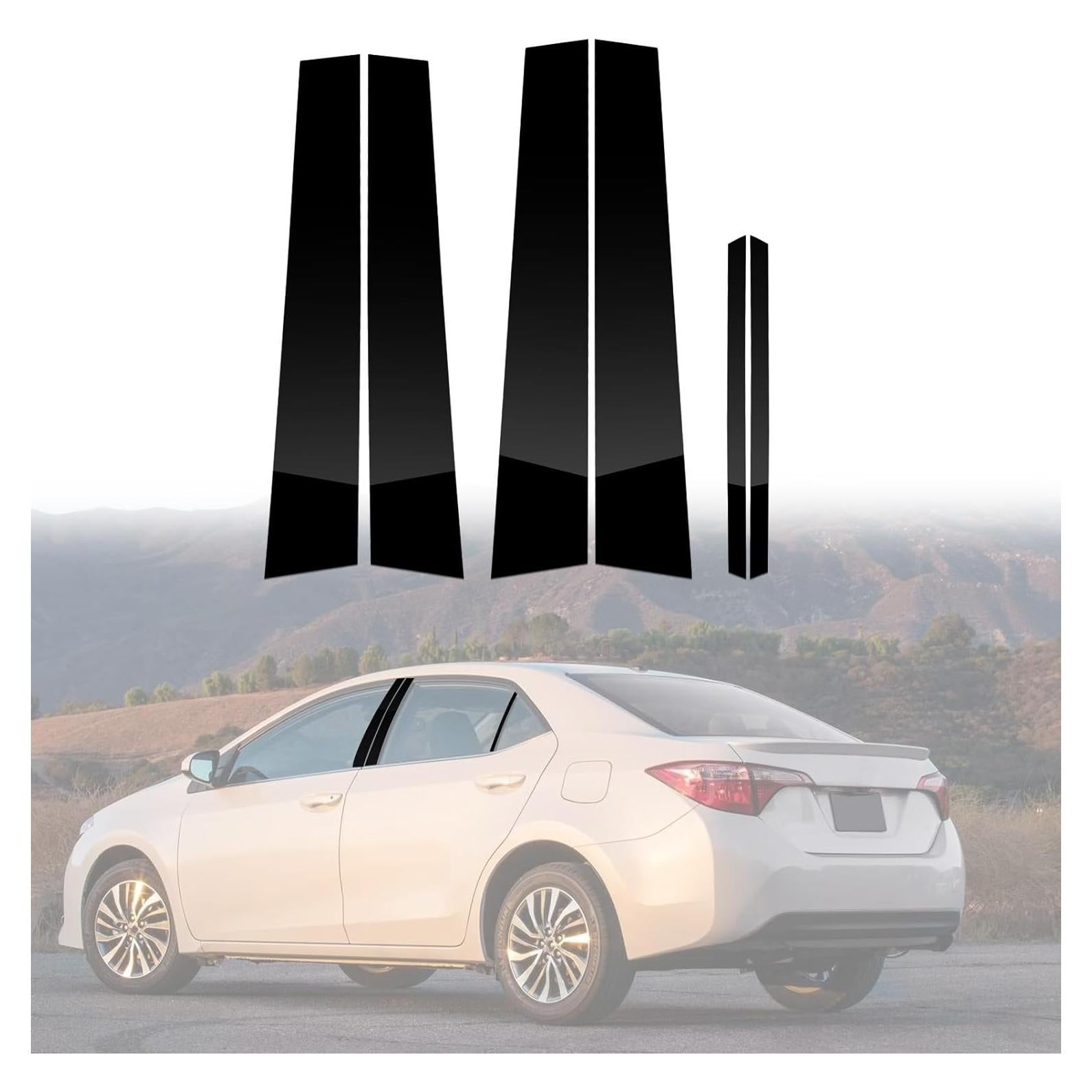 Kit de recorte de postes de ventana Ramuel para Toyota Corolla 2014-2018