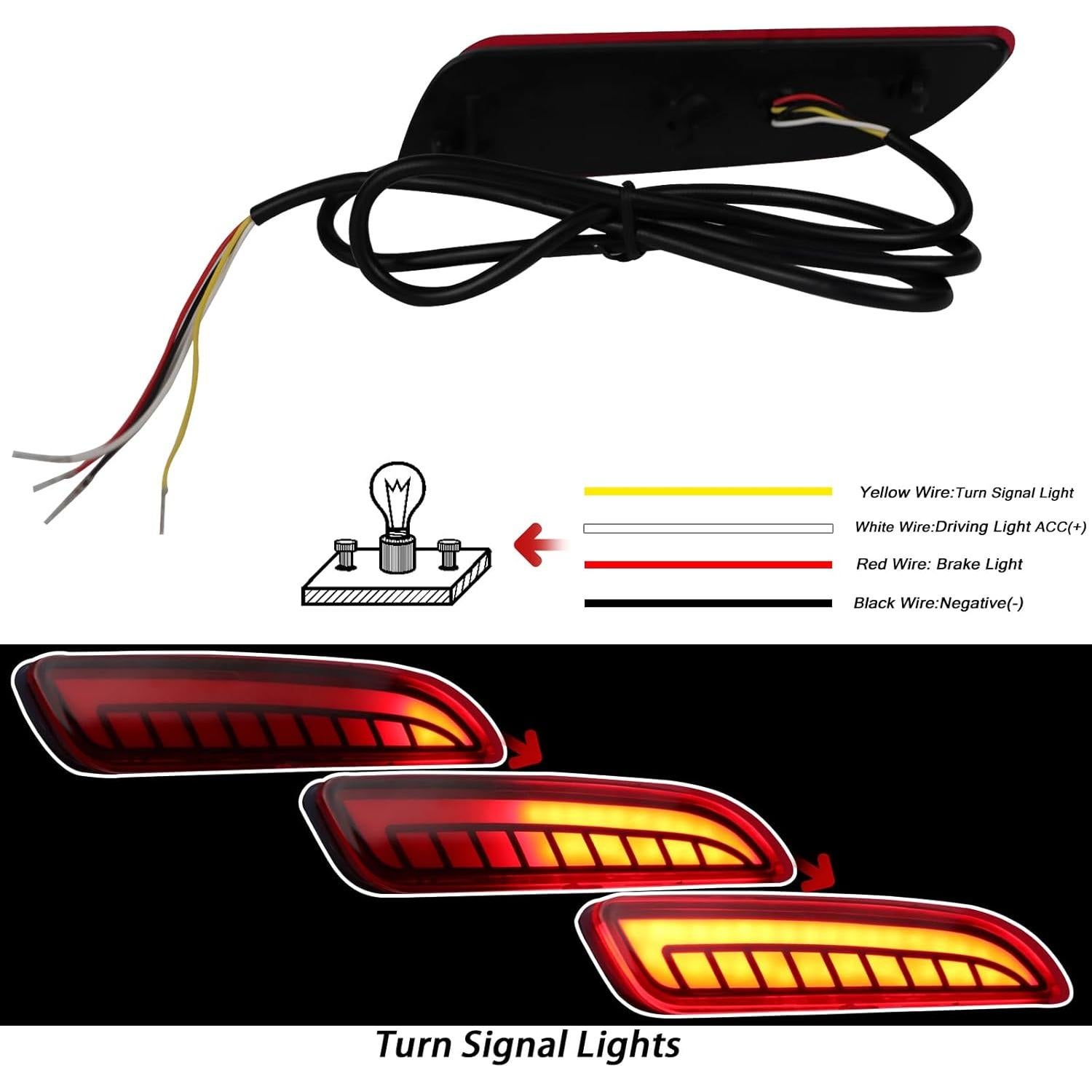 Luz Reflectora LED Parachoques Trasero BINQIGOO Corolla Cross 2021-2023