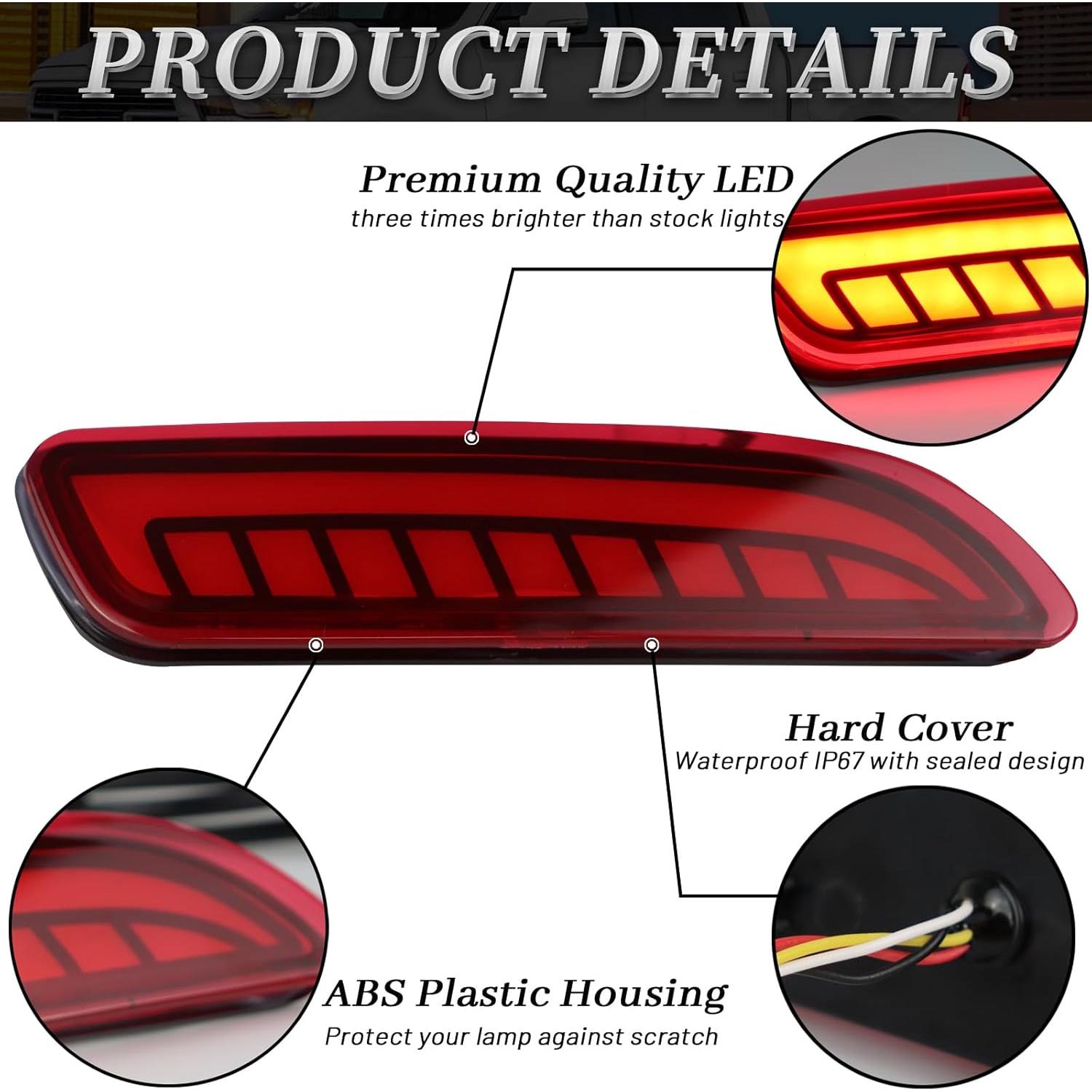 Luz Reflectora LED Parachoques Trasero BINQIGOO Corolla Cross 2021-2023