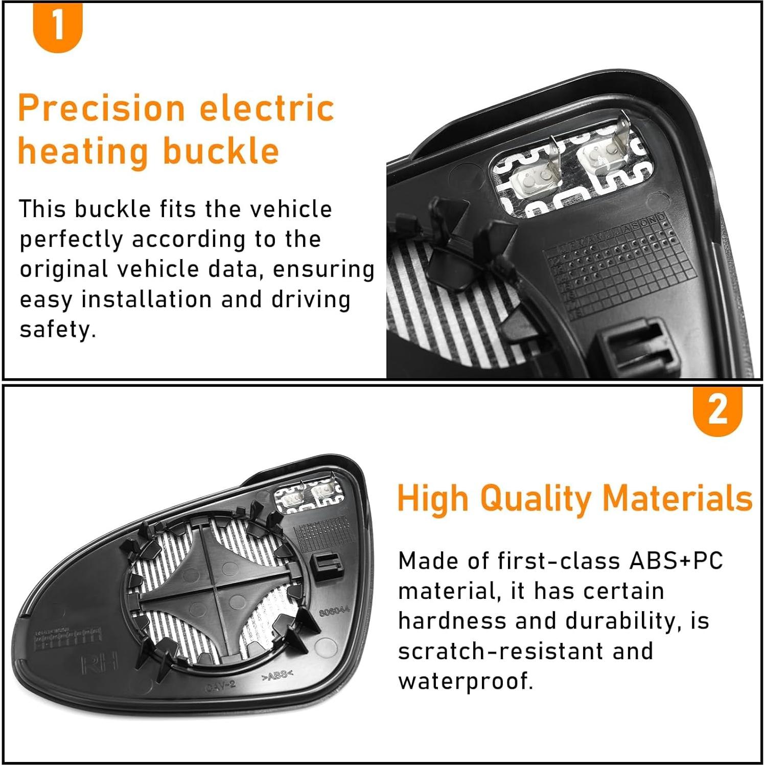 Cristal del Espejo Calentado Moonlinks Lado Derecho Toyota Corolla 2014-2019