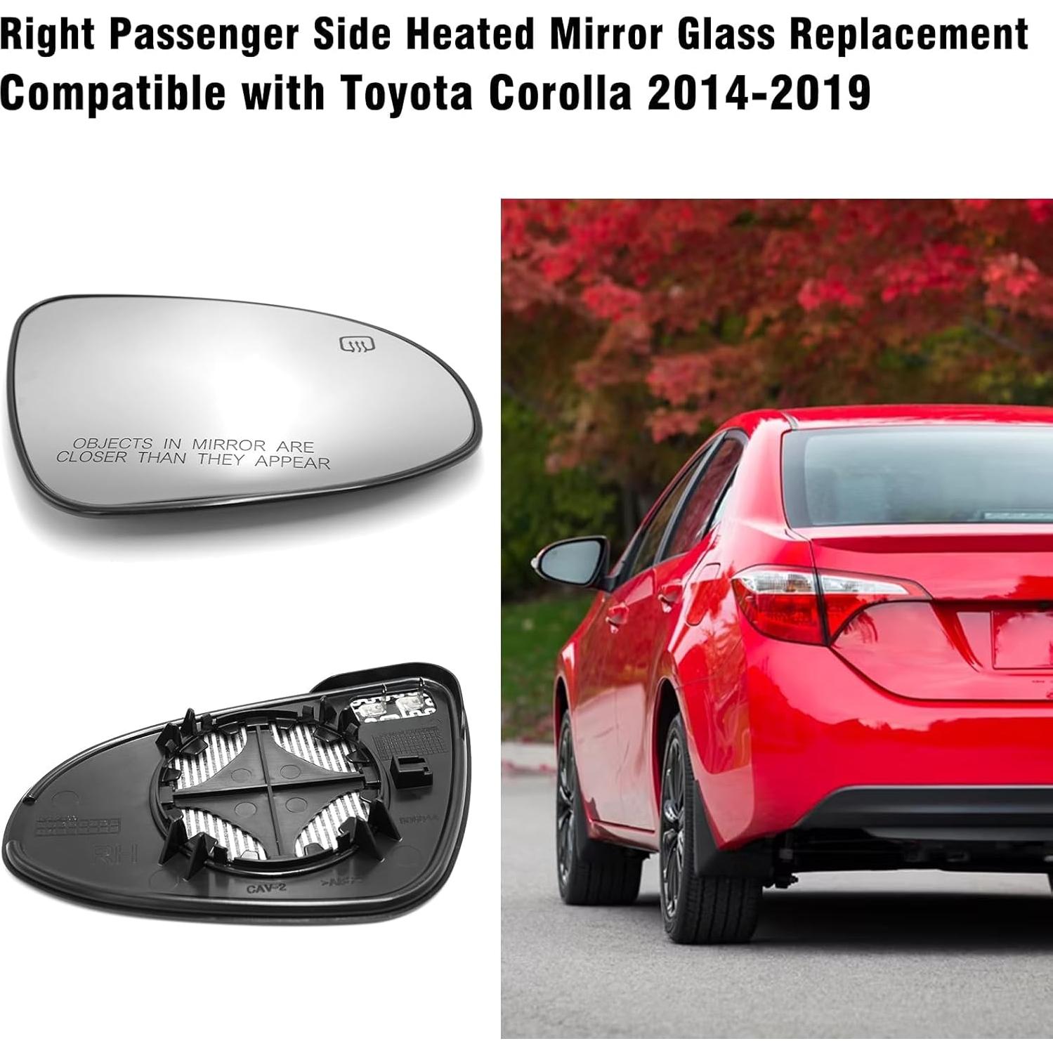 Cristal del Espejo Calentado Moonlinks Lado Derecho Toyota Corolla 2014-2019