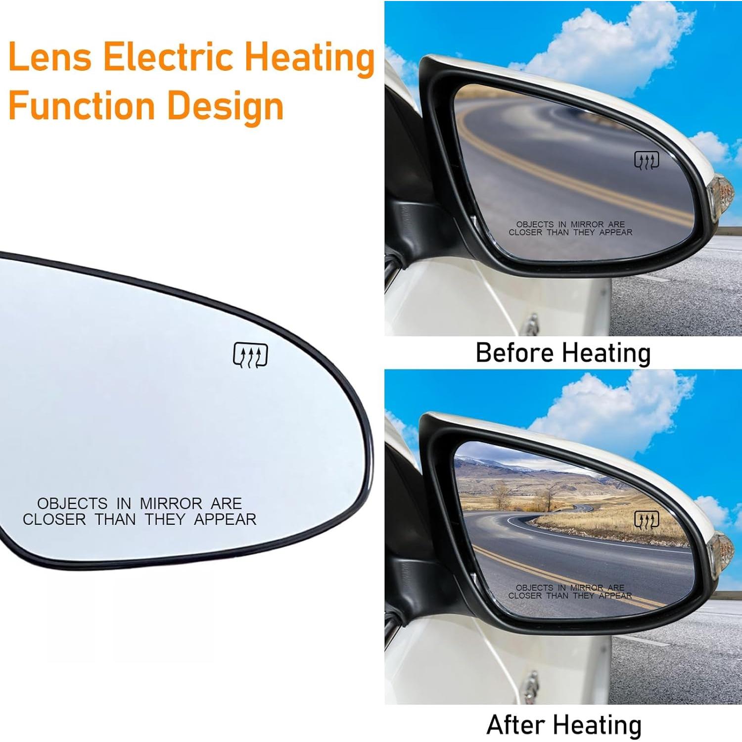 Cristal del Espejo Calentado Moonlinks Lado Derecho Toyota Corolla 2014-2019