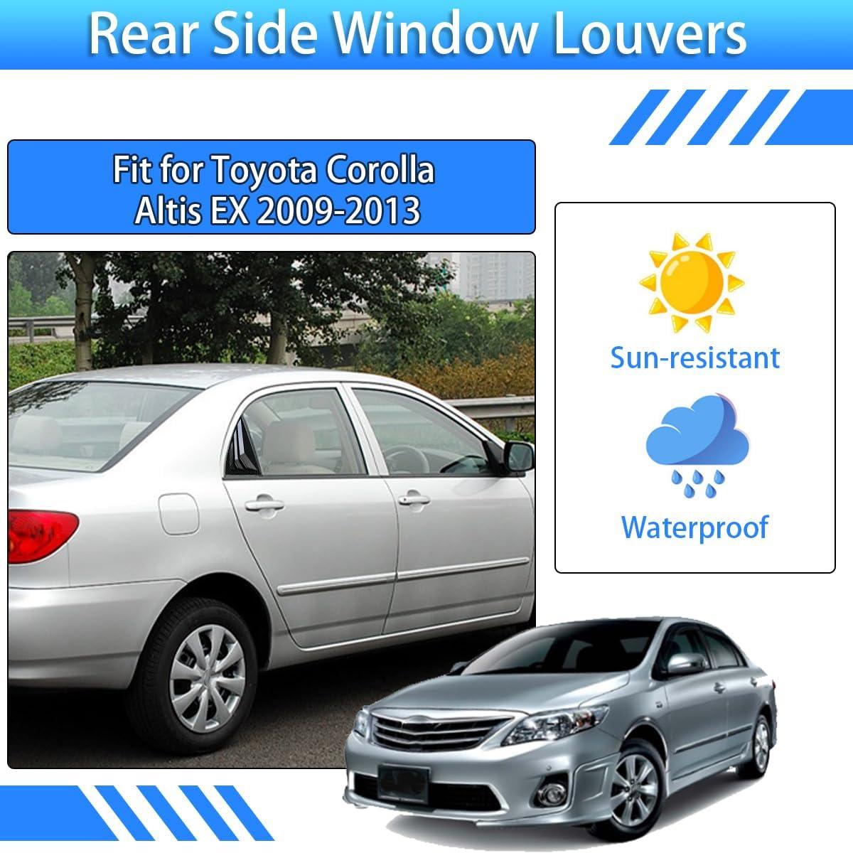 Cubiertas Louvers Ventana Lateral Toyota Corolla Altis 2009-2013 Fibra de Carbono