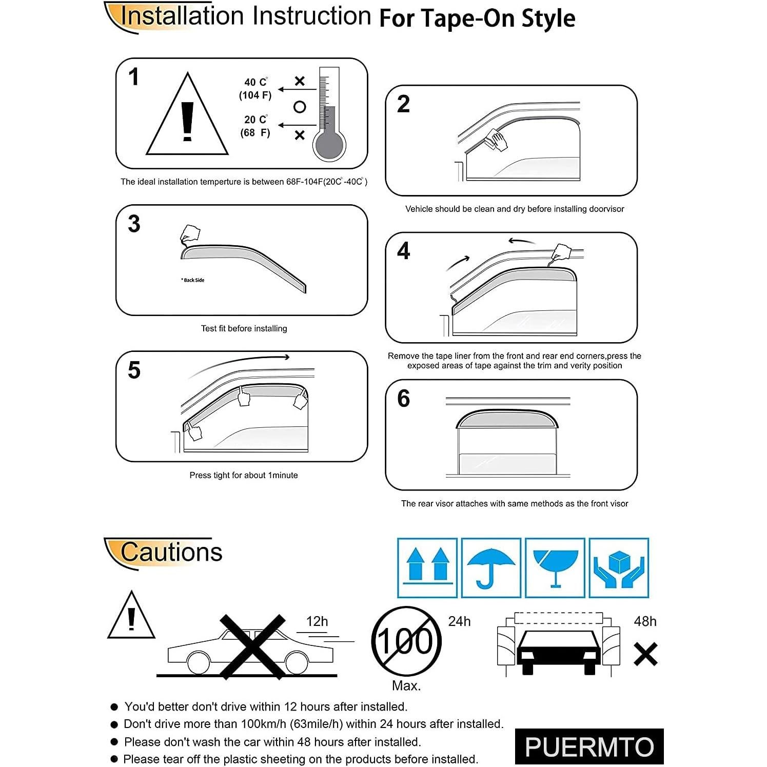 Deflector de Ventana Lateral Puermto para Toyota Corolla 2014-2019