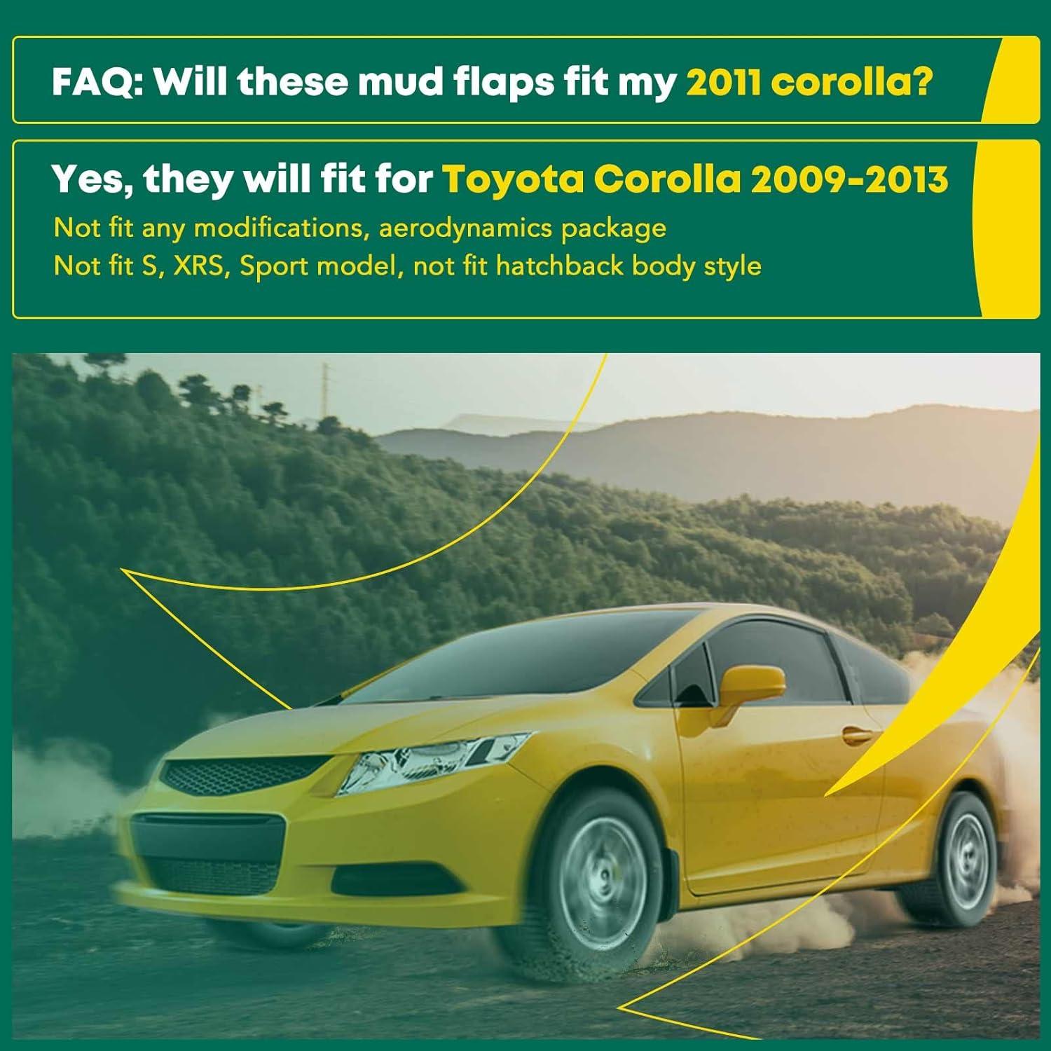 Juego de 4 Guardabarros YHTAUTO para Toyota Corolla 2009-2013