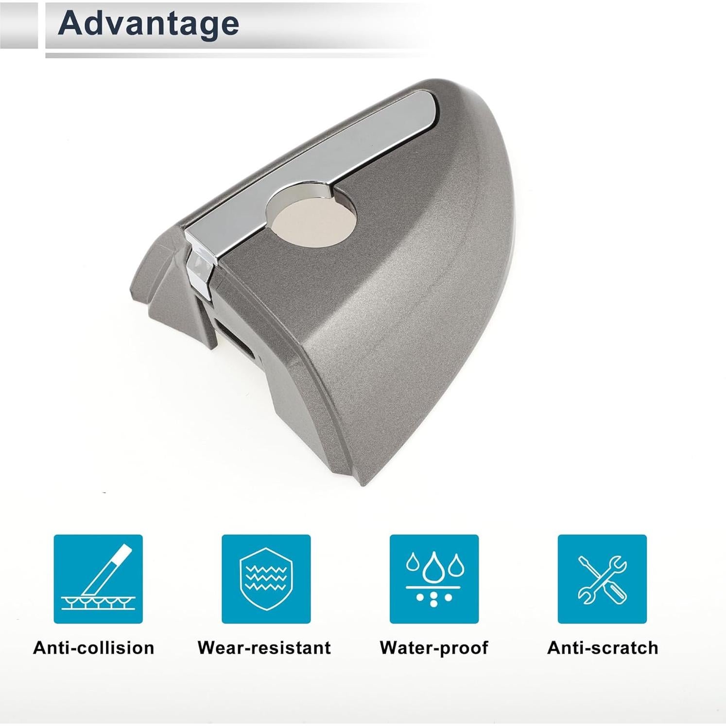 Cubierta Cilindro Bloqueo Manija Puerta Delantera Izquierda RATCHROLL ABS Gris