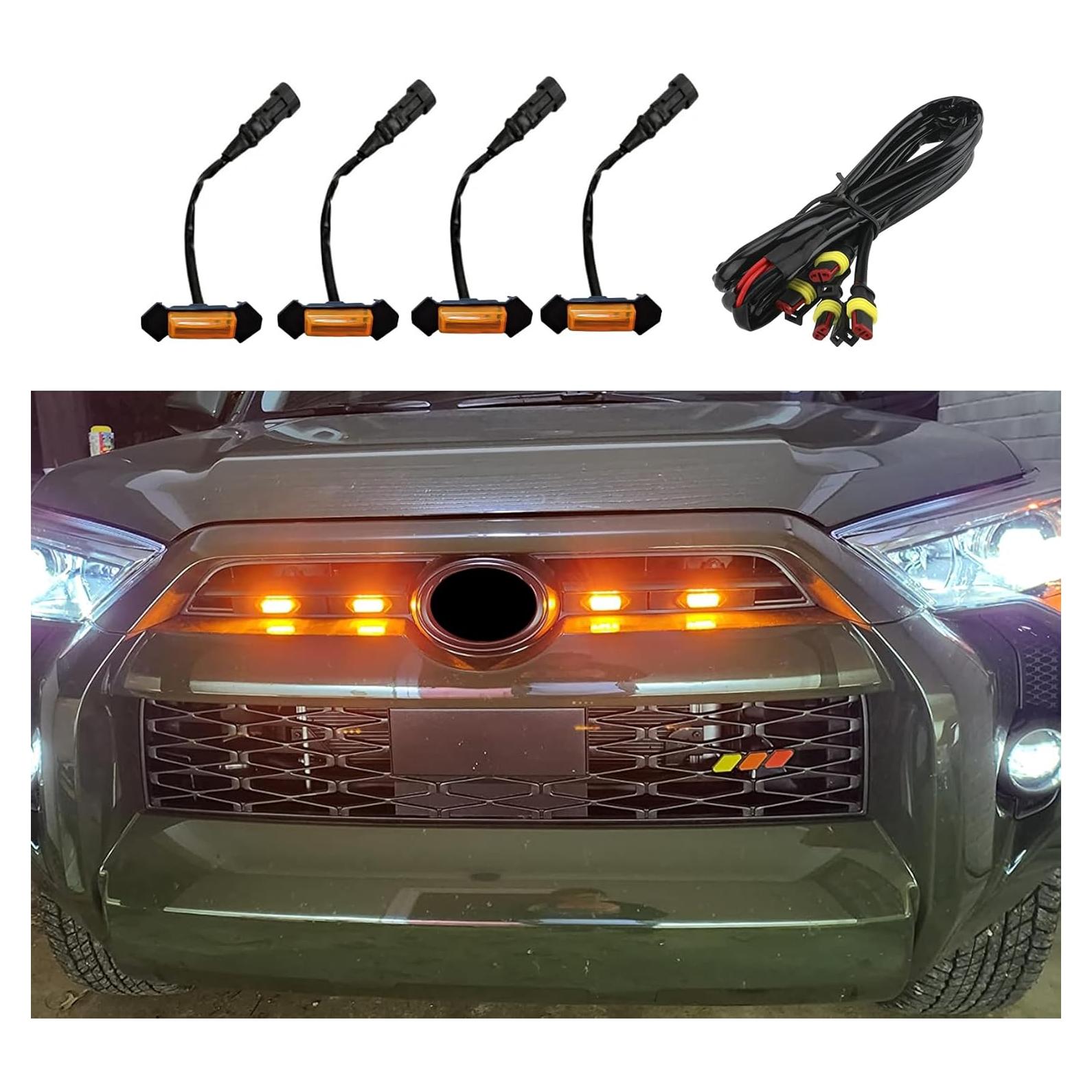 4 Luces de Parrilla LED Ámbar Tecledsn para Tacoma 2016-2024