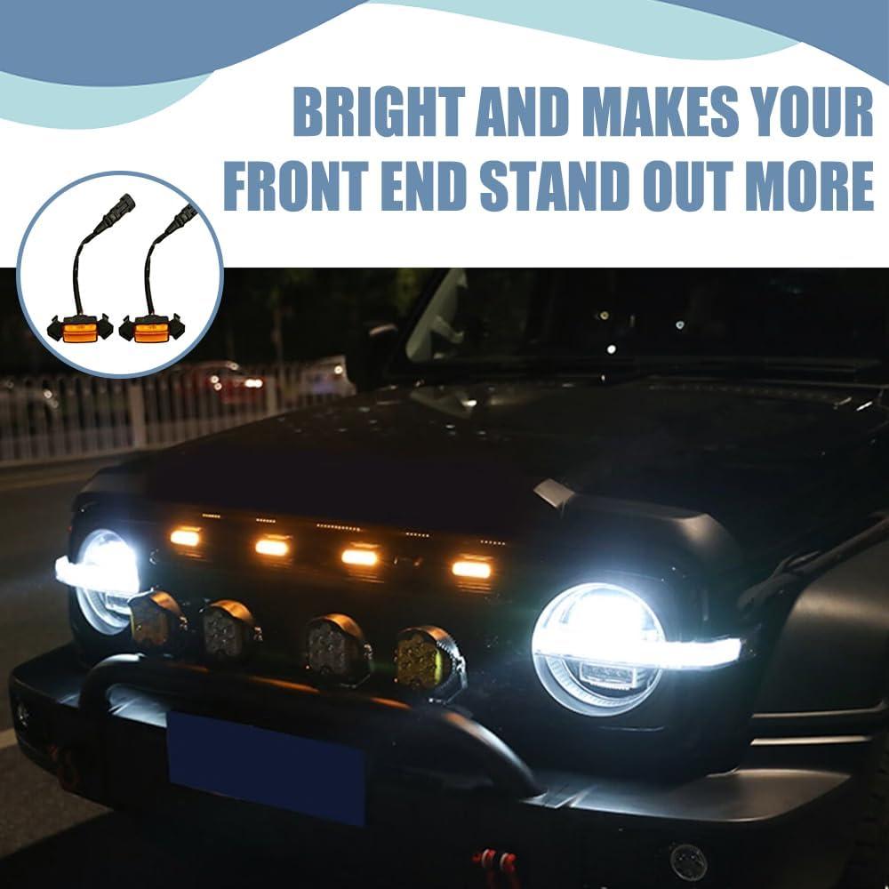 4 Luces de Parrilla LED Ámbar Tecledsn para Tacoma 2016-2024