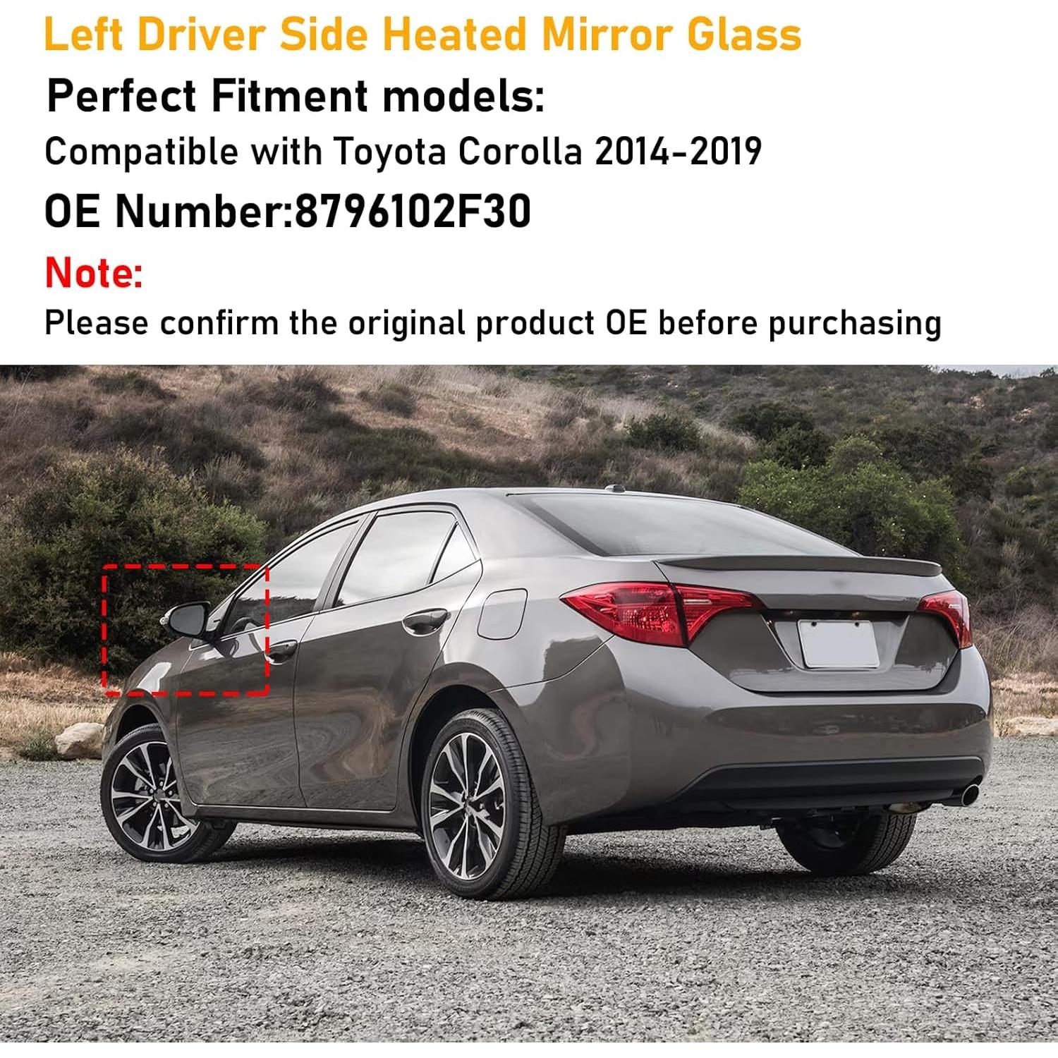 Cristal Espejo Retrovisor Izquierdo Toyota Corolla 2014-2019 Abodvu