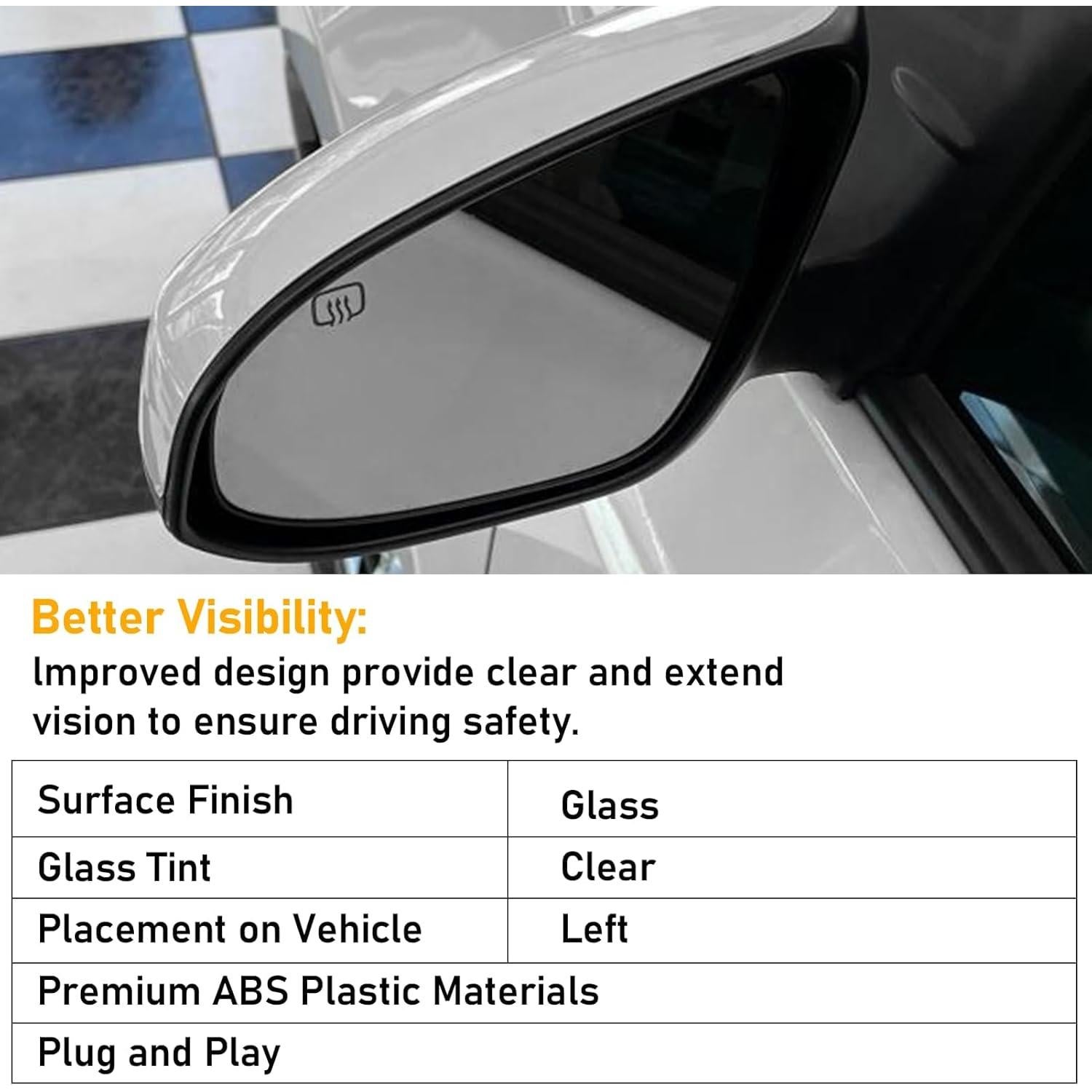 Cristal Espejo Retrovisor Izquierdo Toyota Corolla 2014-2019 Abodvu