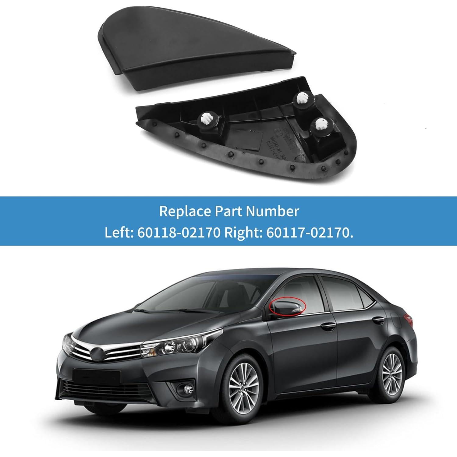 Cubierta de trim de espejo lateral Zreneyfex para Toyota Corolla 2014-2016