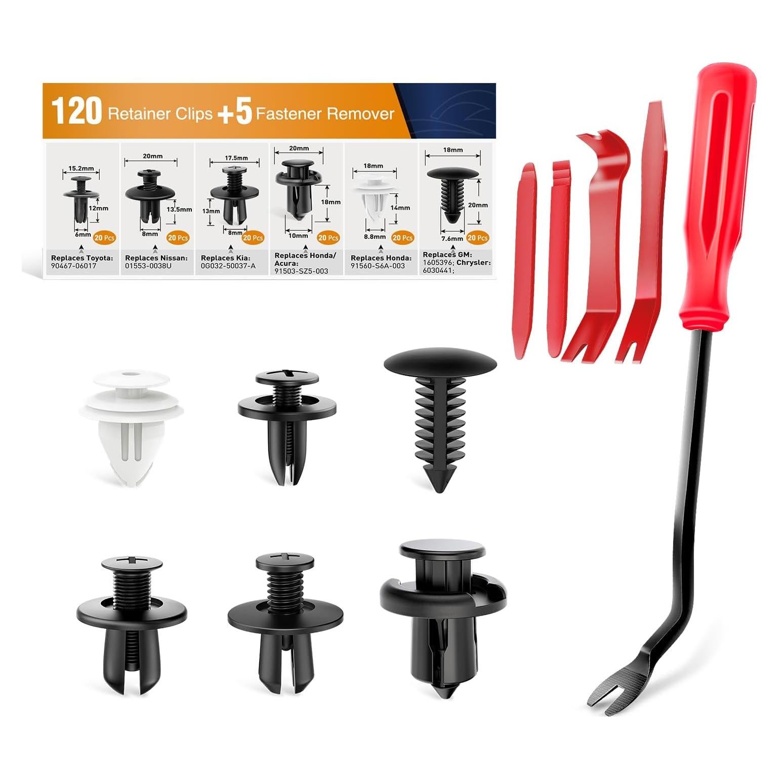 GOOACC 120 Clips de Retención para Parachoques de Coche 6-10mm