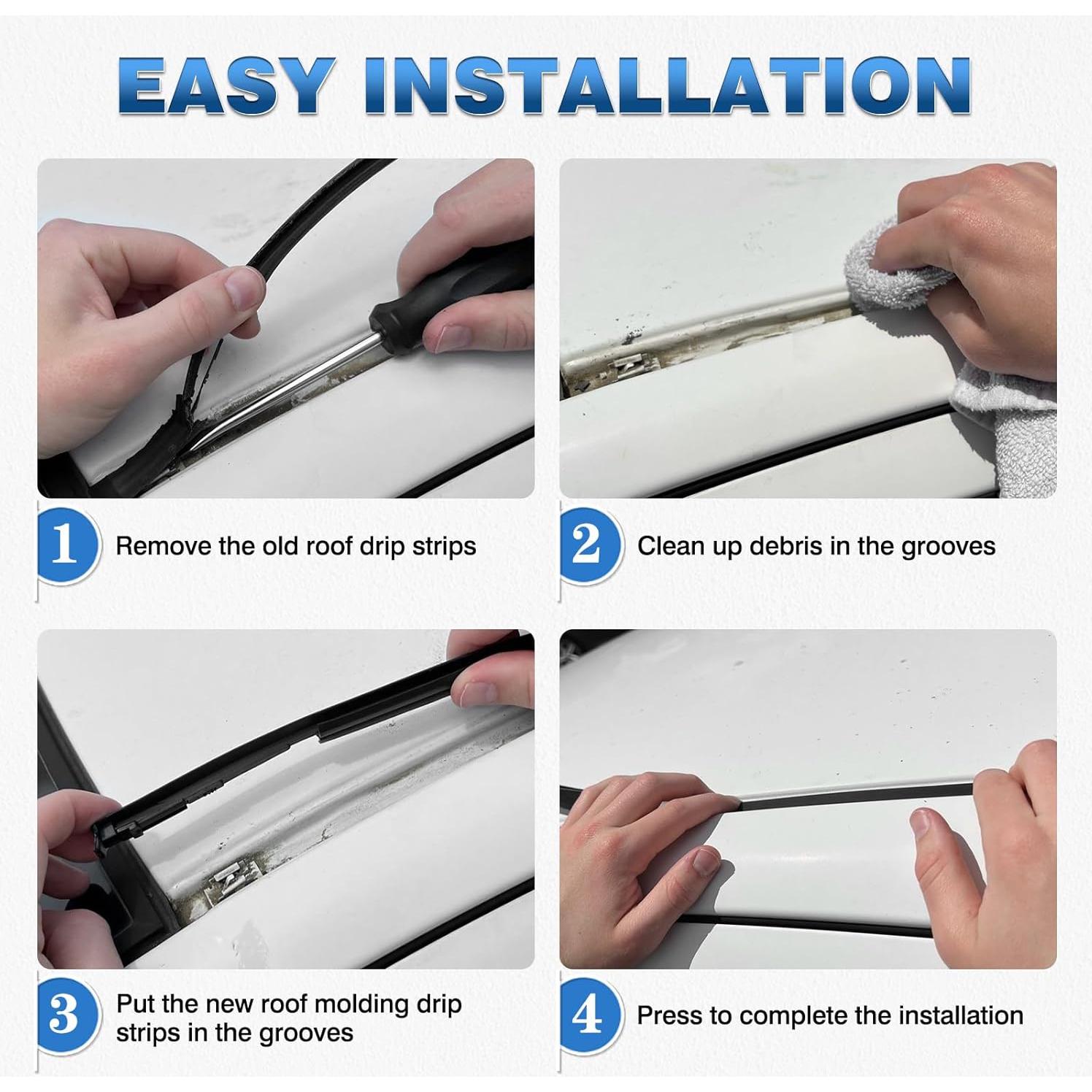 Tiras de Moldura de Goteo de Techo TOP-MAX para Toyota Yaris 2007-2011