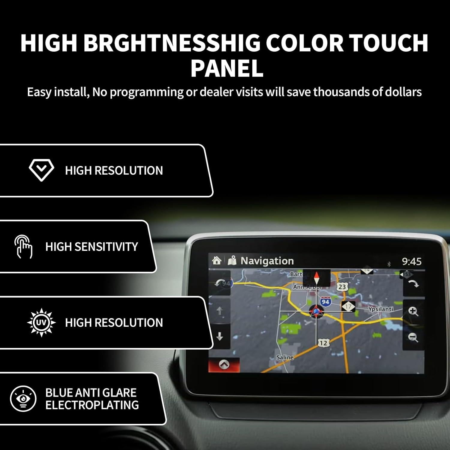 Digitalizador Pantalla Táctil 7" RESNAVSCREN Mazda Toyota