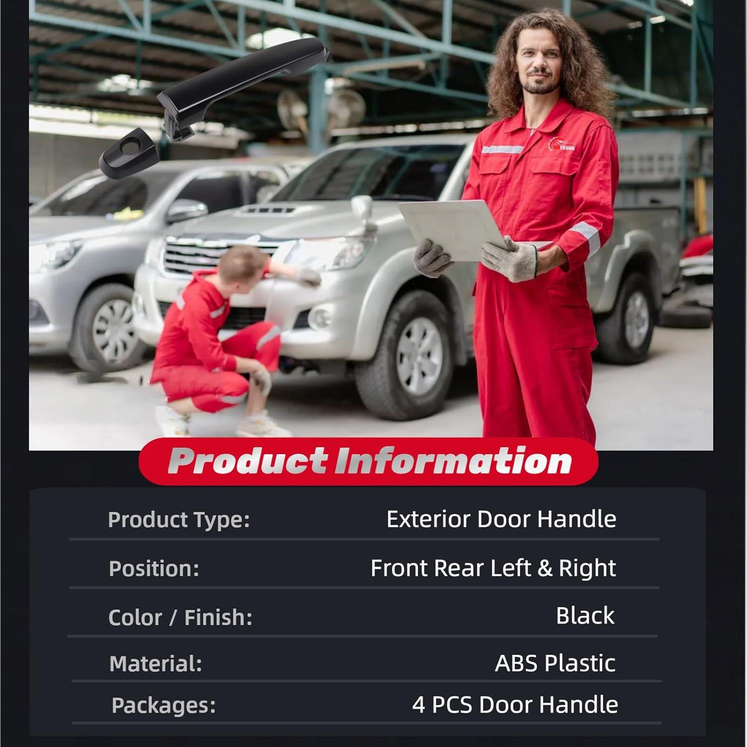 Mango de Puerta Exterior IFATRUNK 4Pcs para Toyota Camry, Corolla, RAV4