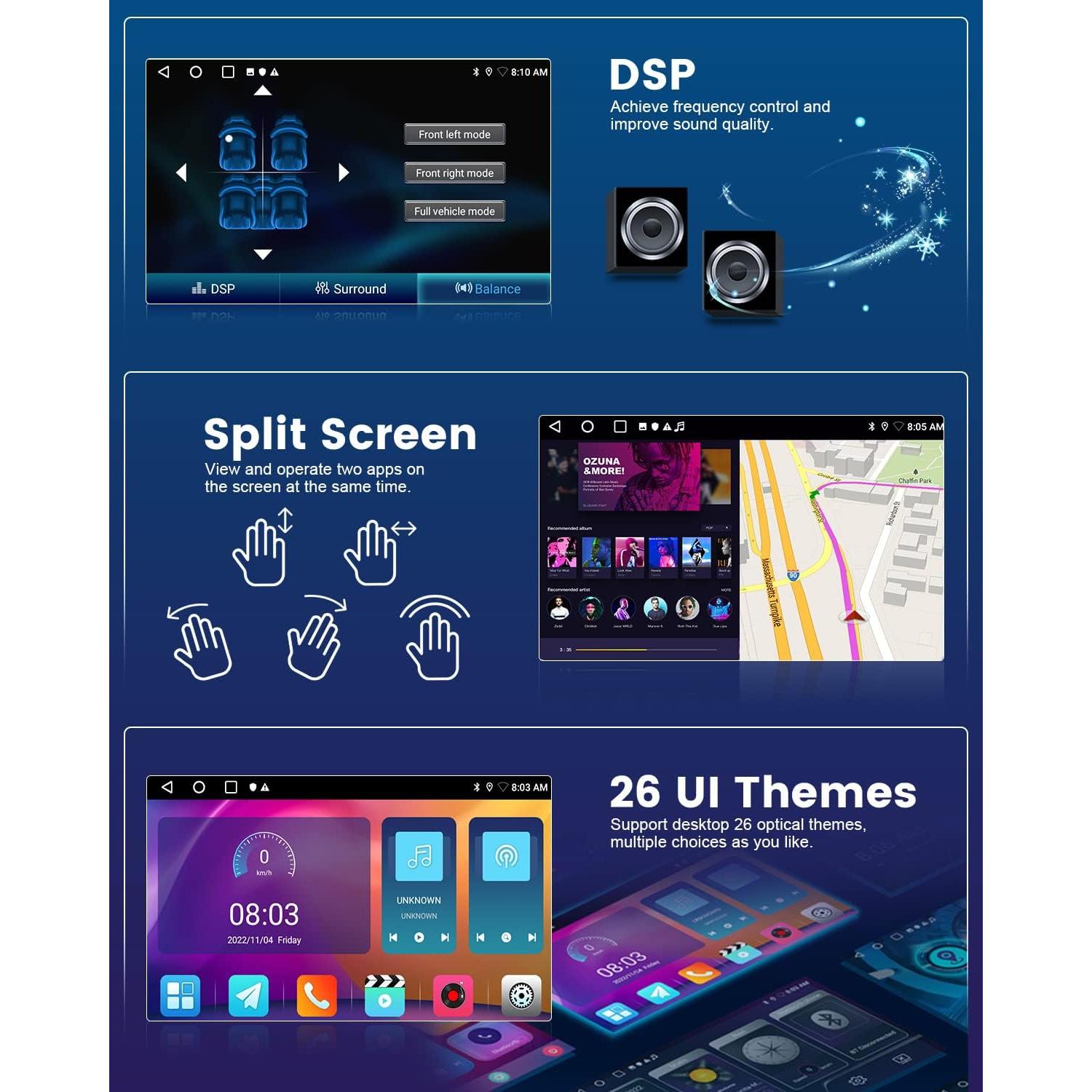 Estéreo Android 2+32G Roinvou para Toyota Yaris 2006-2011