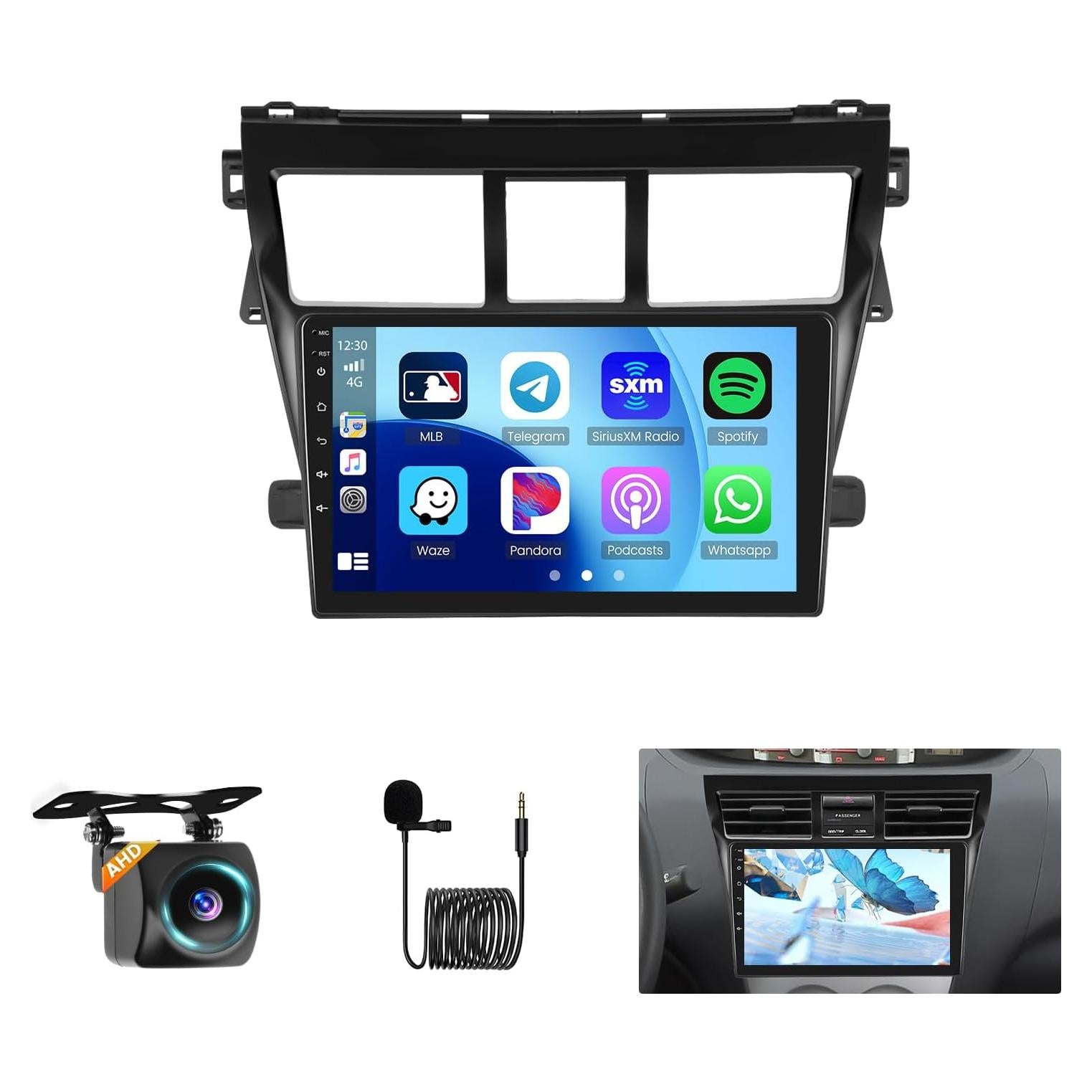 Radio de Coche Android Roinvou para Toyota Yaris 2007-2012 9"