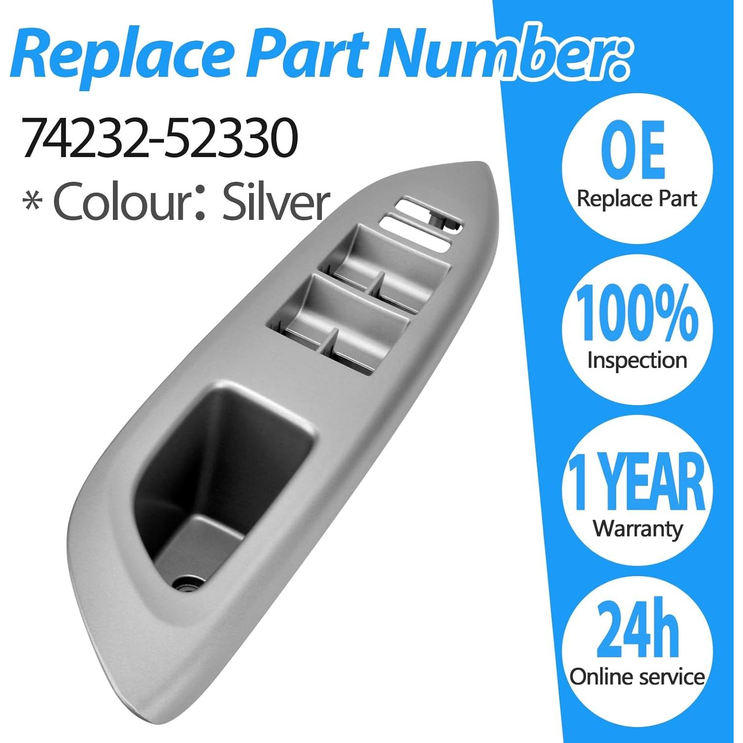 Marco de Interruptor Ventana Toyota Yaris 2007-2010 Plata