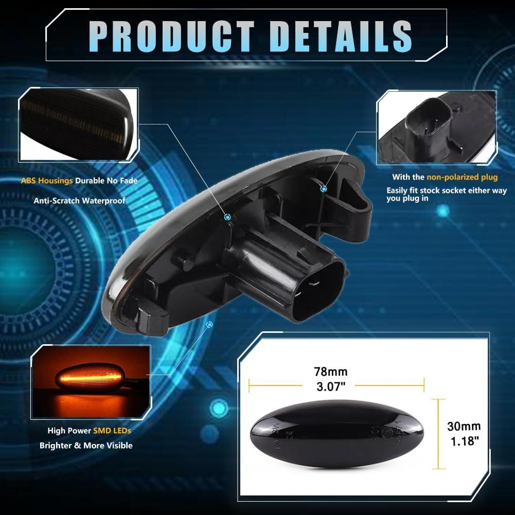 Luces de Giro LED VANKUB para To-yota RAV4 Corolla Auris Yaris