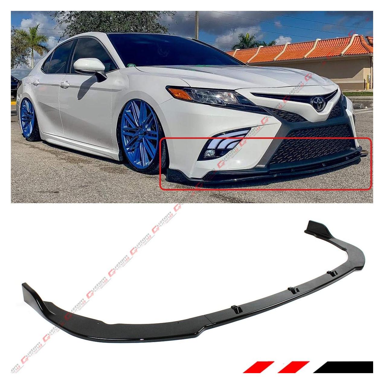 Lip Spoiler Delantero 3 Piezas JDM Negro Brillante Toyota Camry 2018-2020