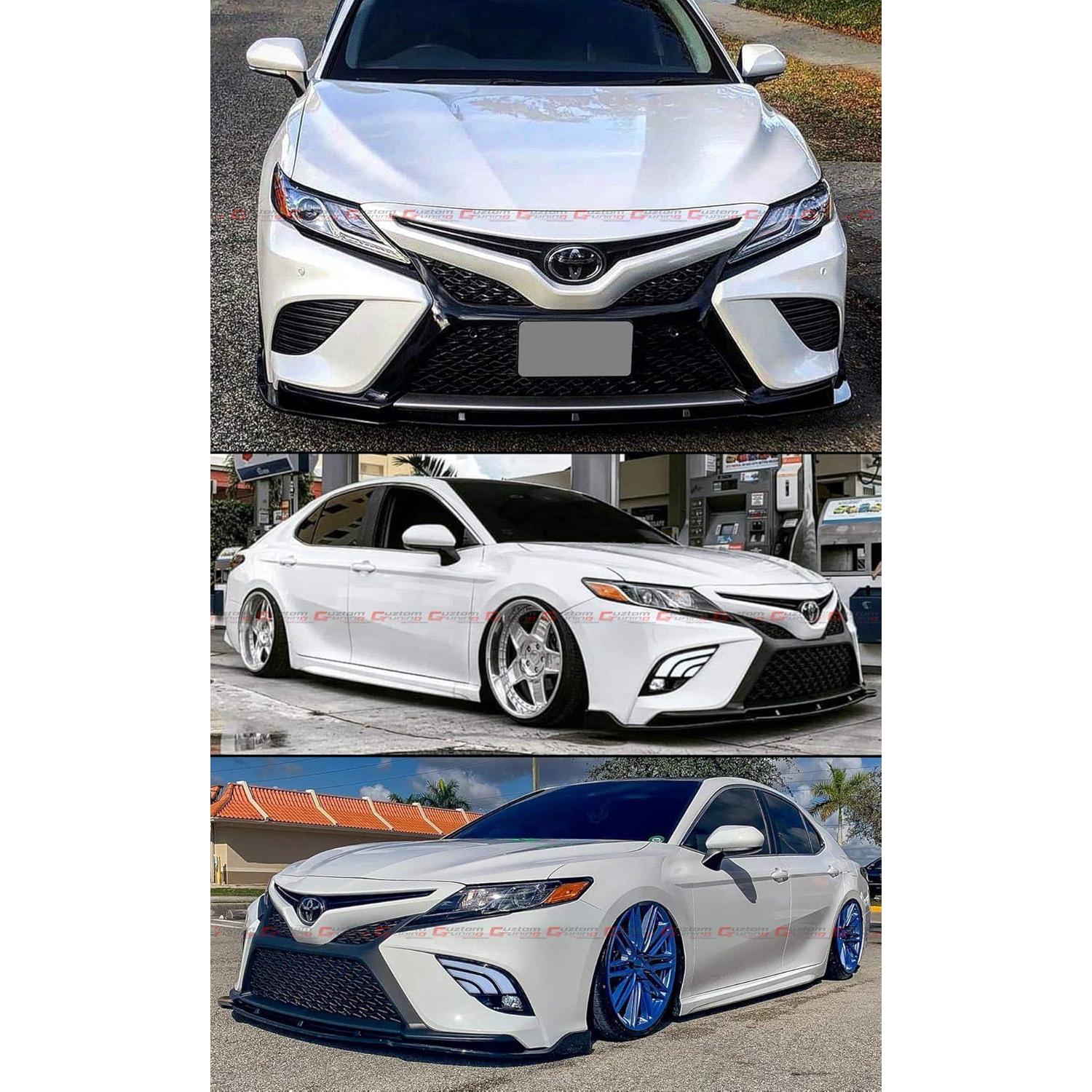 Lip Spoiler Delantero 3 Piezas JDM Negro Brillante Toyota Camry 2018-2020