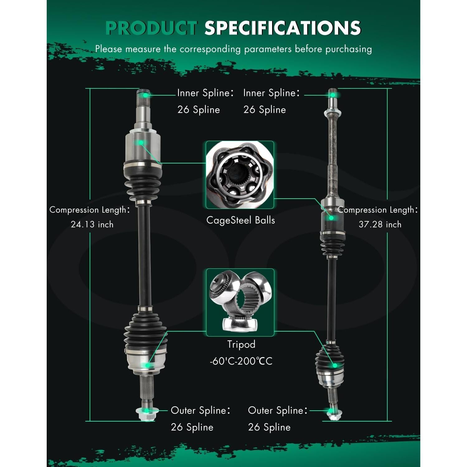 Ejes CV SCITOO Delantero Izquierdo y Derecho para Scion iA 1.5L