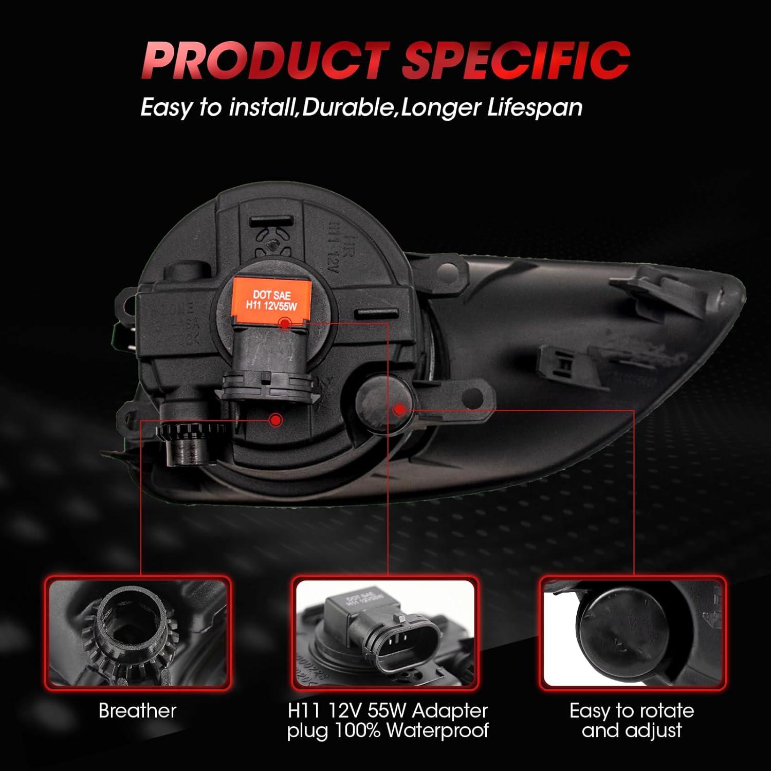 Luces Antiniebla WEZEMLIGHT 610133-CL para Toyota Yaris 2006-2008