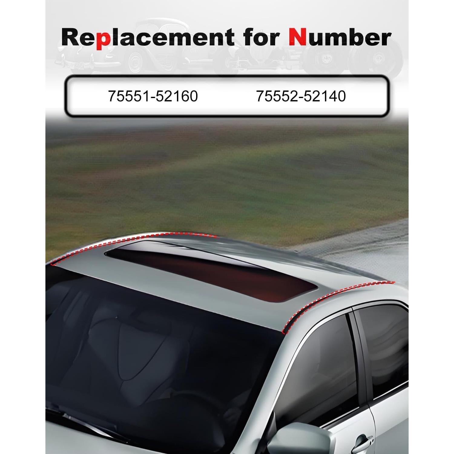 Juego de 2 Molduras de Goteo de Techo Amblee para Toyota Yaris 2007-2012