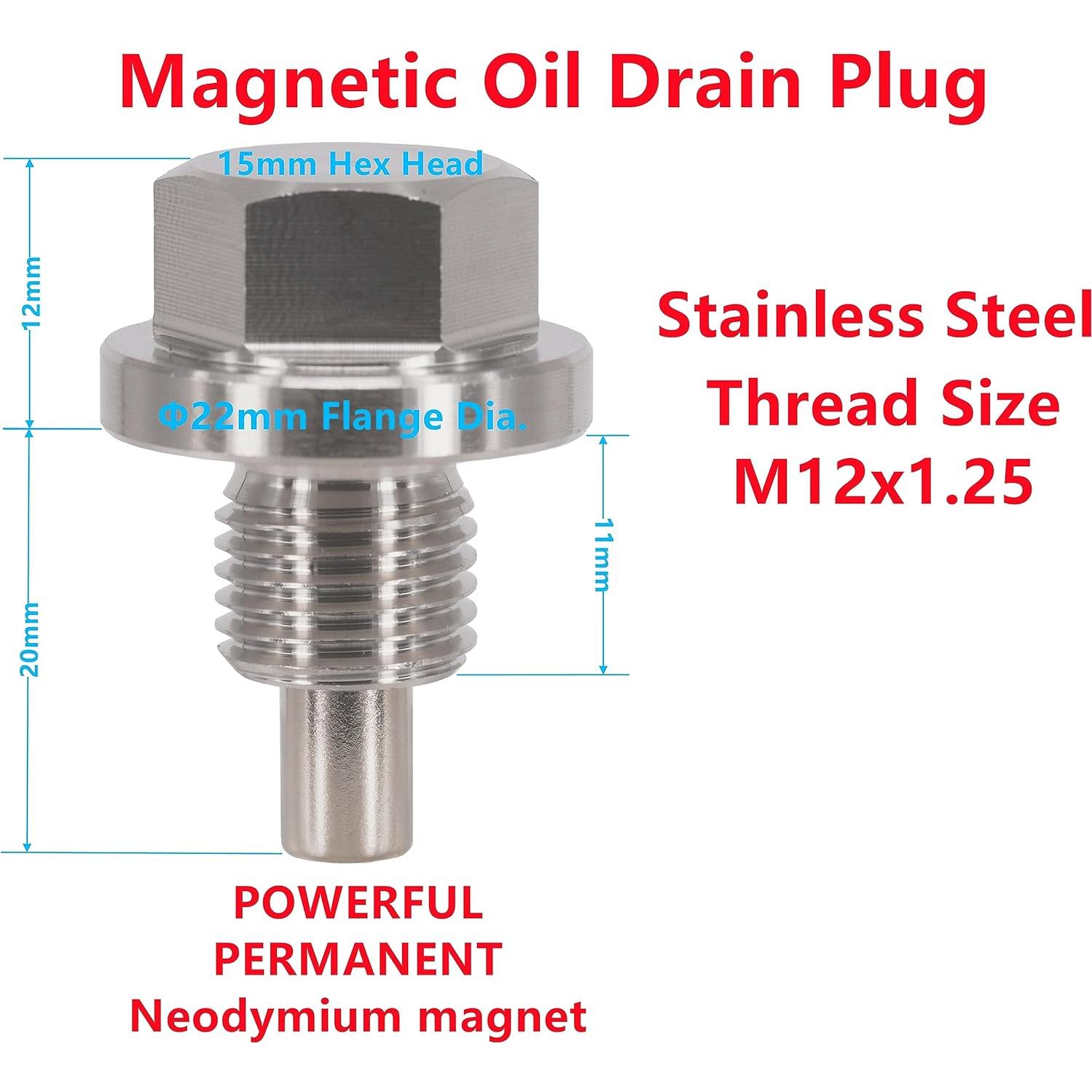 Tapón de Drenaje Magnético Dsnaduo M12x1.25 Acero Inoxidable