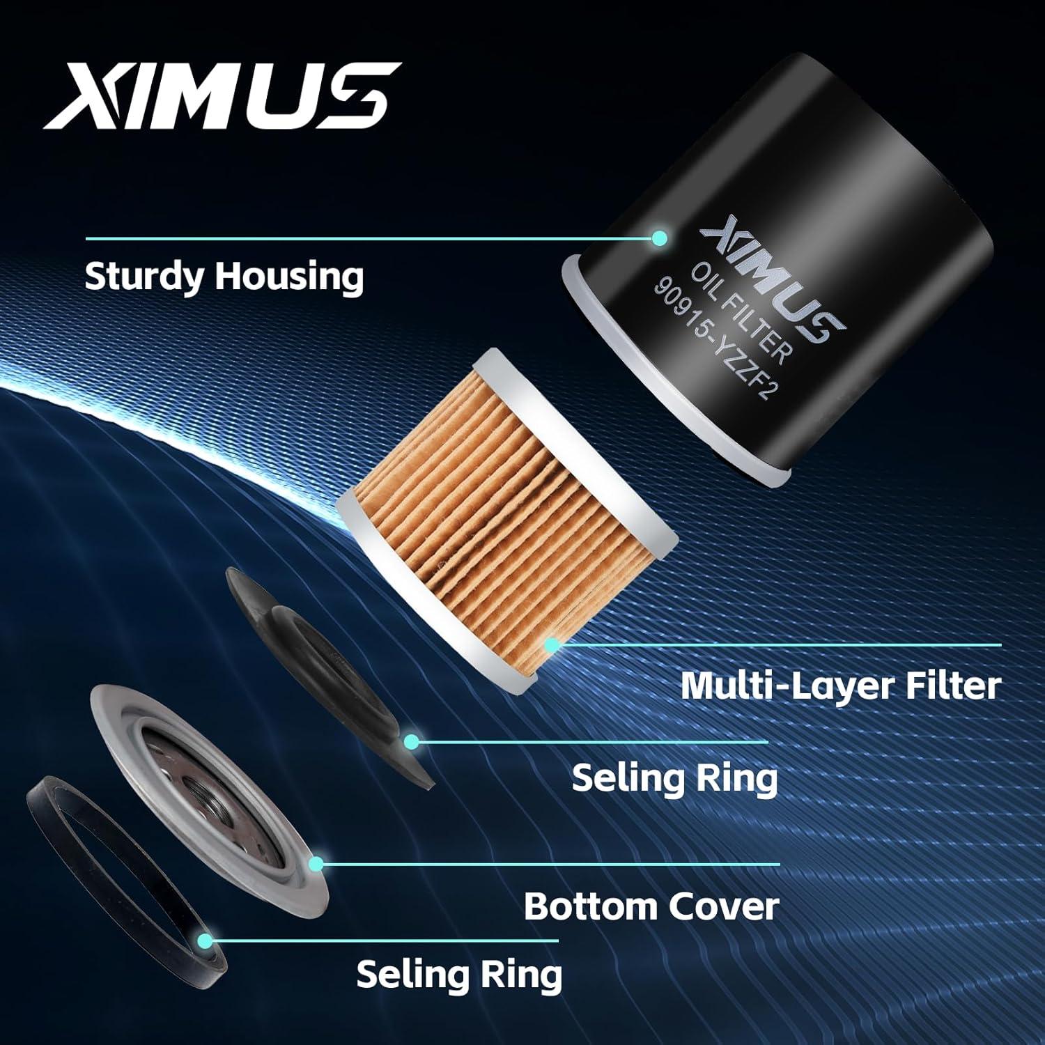 Filtro de Aceite XIMUS 90915-YZZF2 Compatible Toyota y Chevrolet (set de 5)